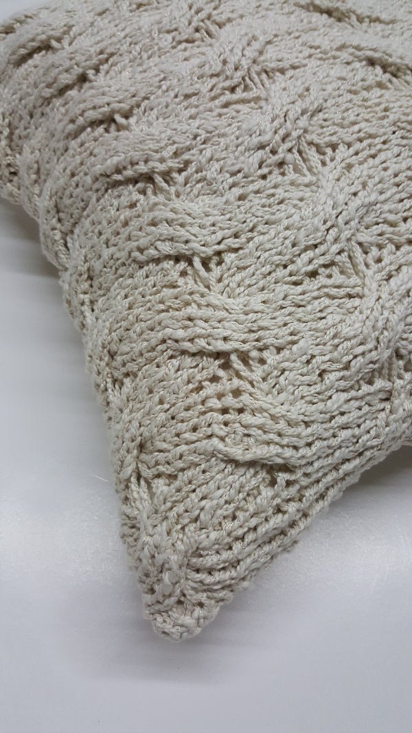 Wavy Golden Cotton Pillow by Homelosophy