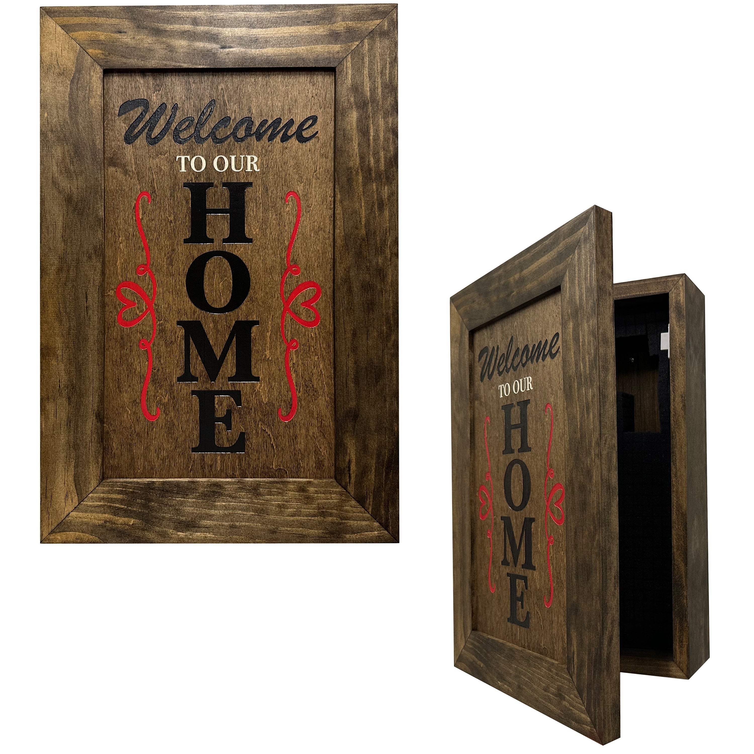 Hidden Gun Storage Cabinet Welcome to Our Home by Bellewood Designs - product image 9 for Resin Society