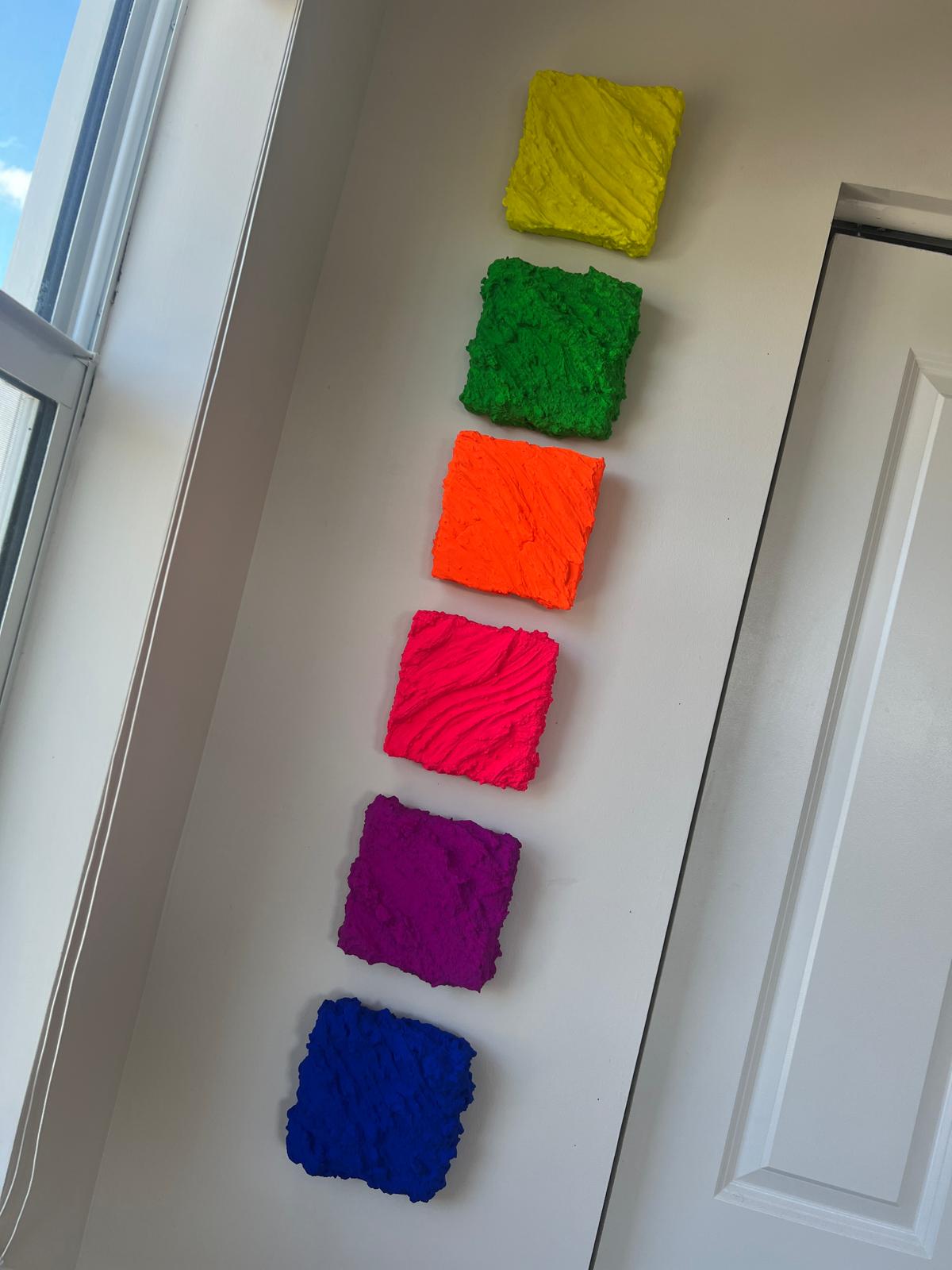 ABSTRACT POP ART NEON TEXTURED WALL
