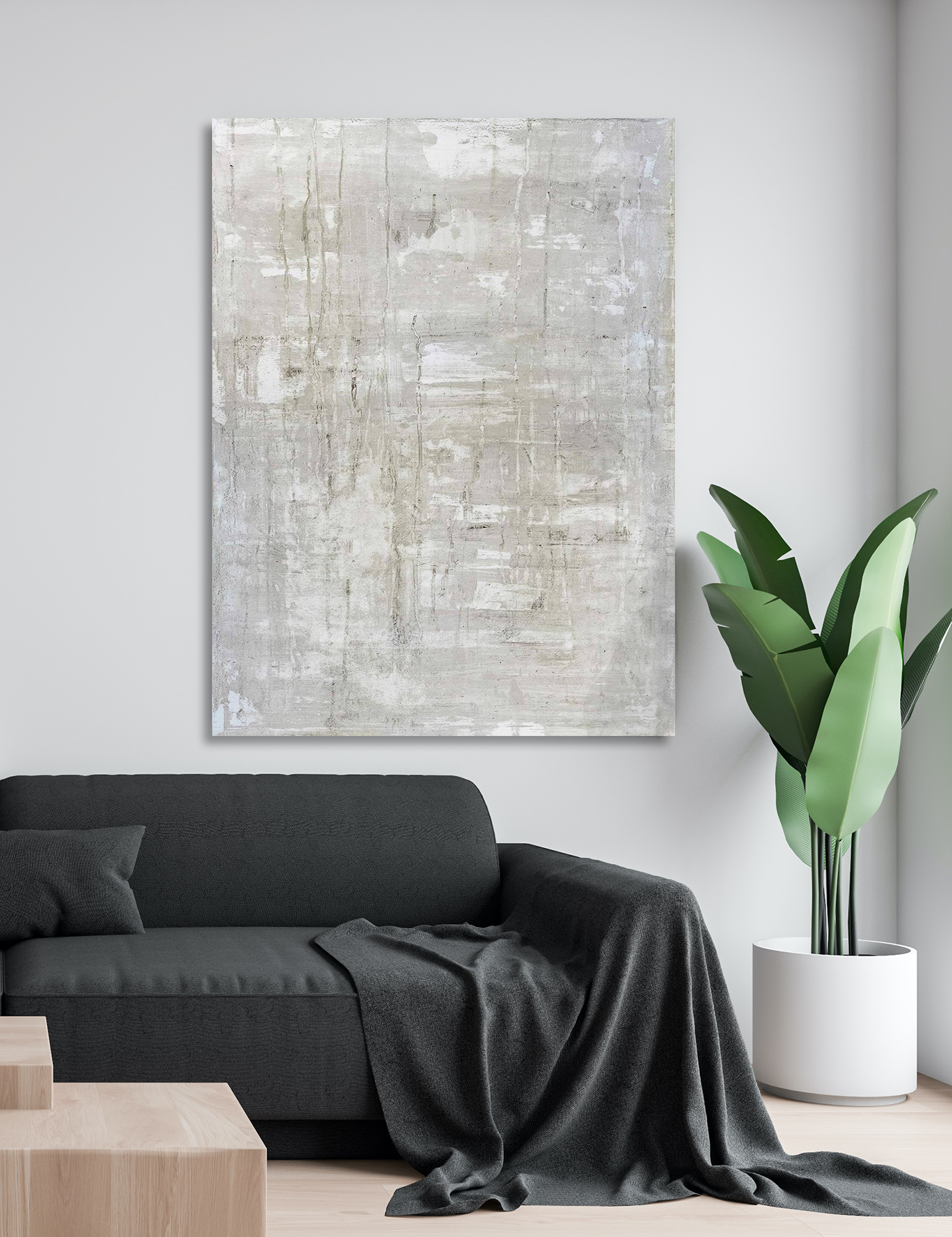 Gray on White I Artist Enhanced Canvas Print by John Beard Collection - product image 3 for Resin Society