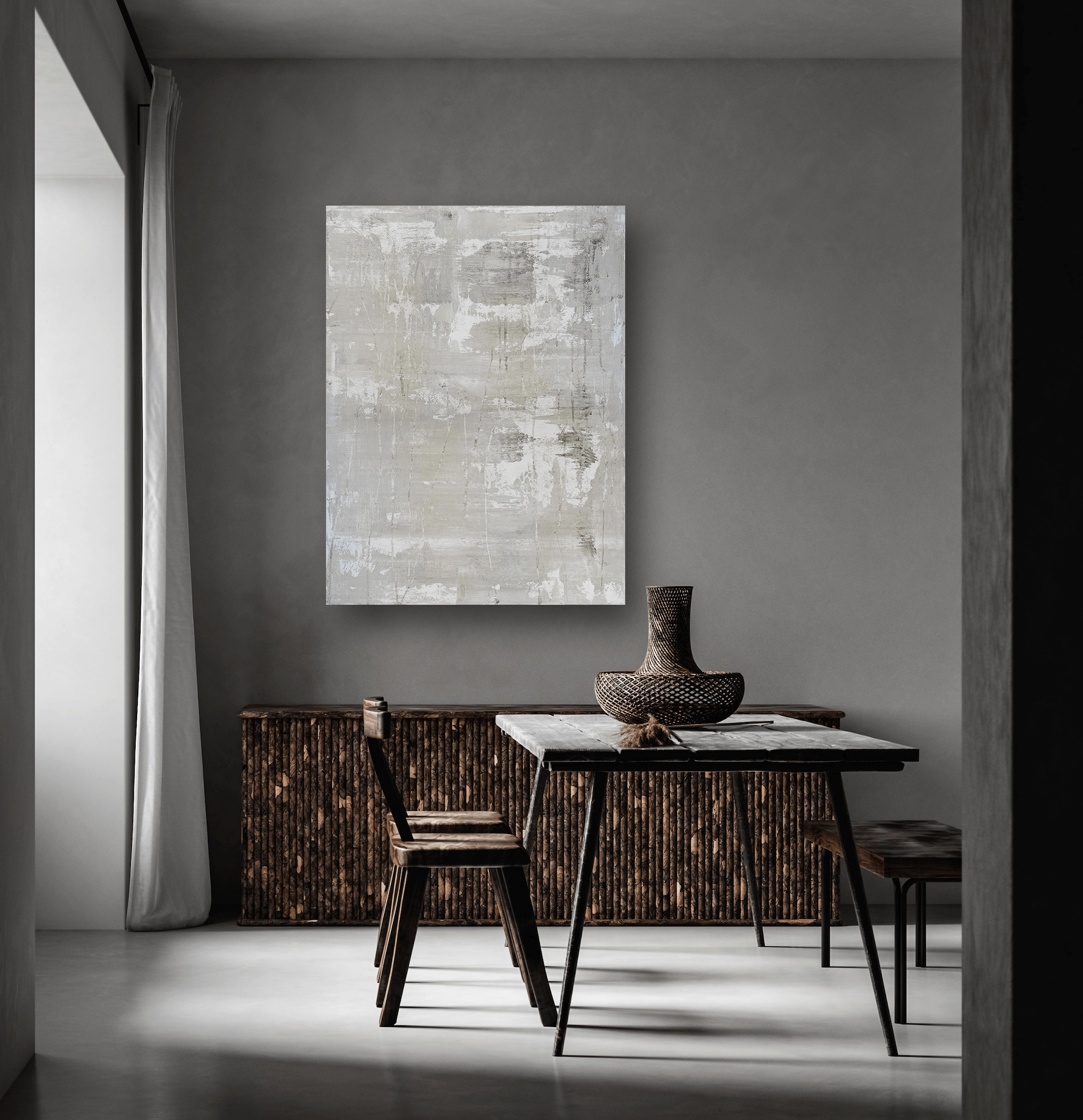 Gray on White II Artist Enhanced Canvas Print by John Beard Collection - product image 2 for Resin Society