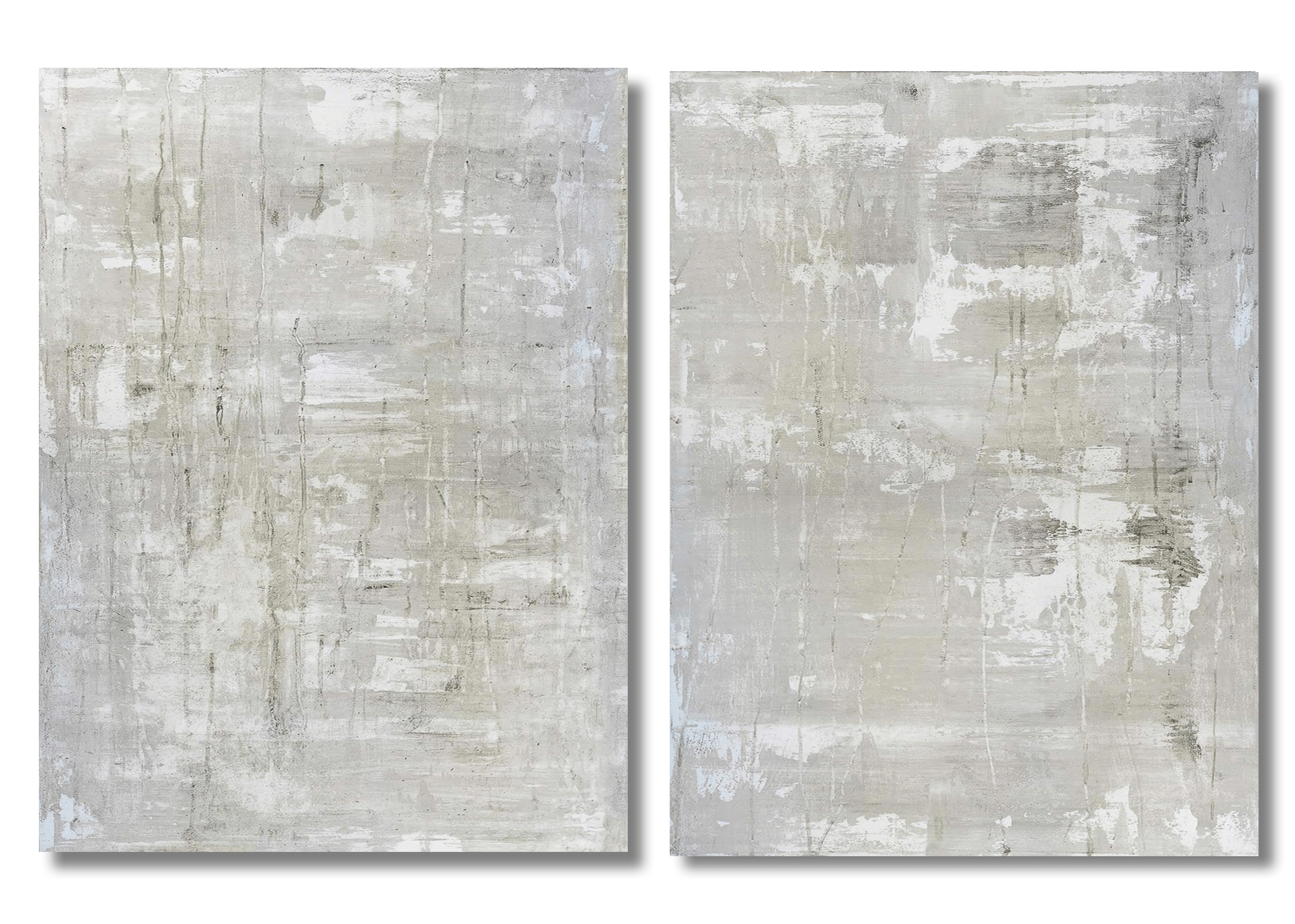 Gray on White Set of two 24x30's, White Float Frame by John Beard Collection - main product image for Resin Society