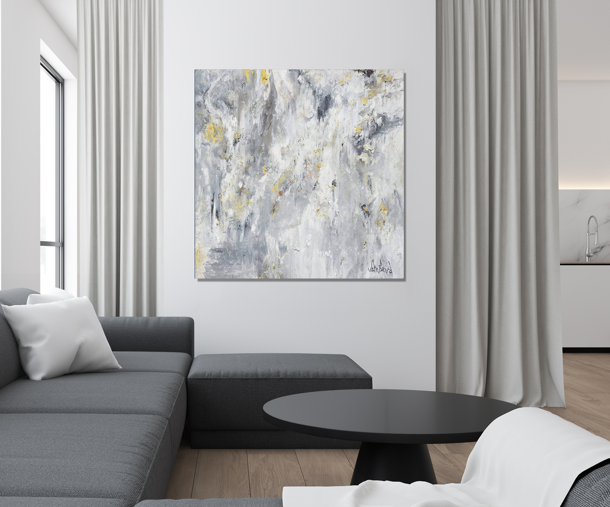 White Platinum Artist Enhanced Canvas Print by John Beard Collection - product image 2 for Resin Society