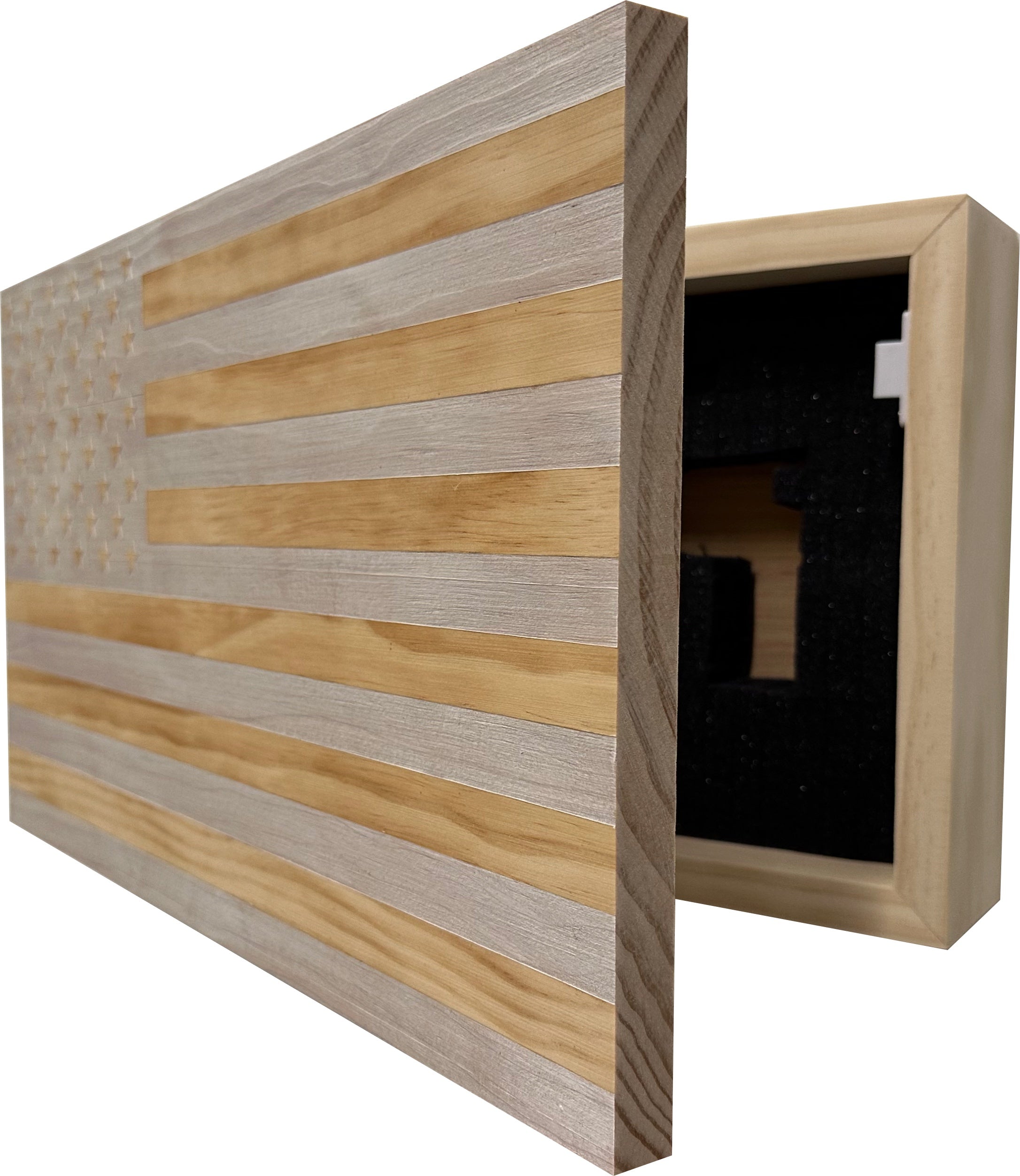 American Flag Decorative & Secure Wall-Mounted Gun Cabinet (Whitewashed) by Bellewood Designs - product image 5 for Resin Society