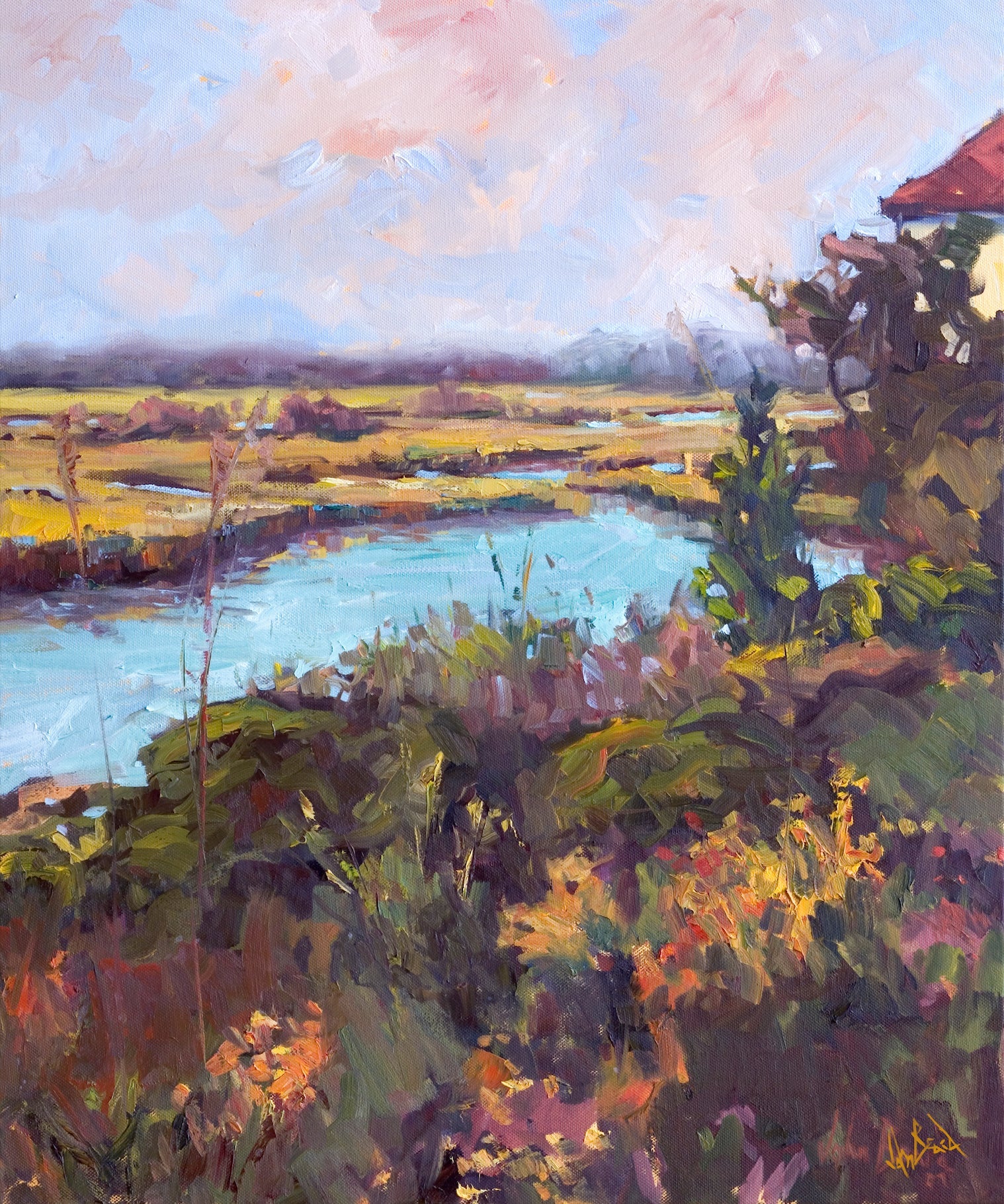Wilmington Marsh Artist Enhanced Canvas Print by John Beard Collection - main product image for Resin Society