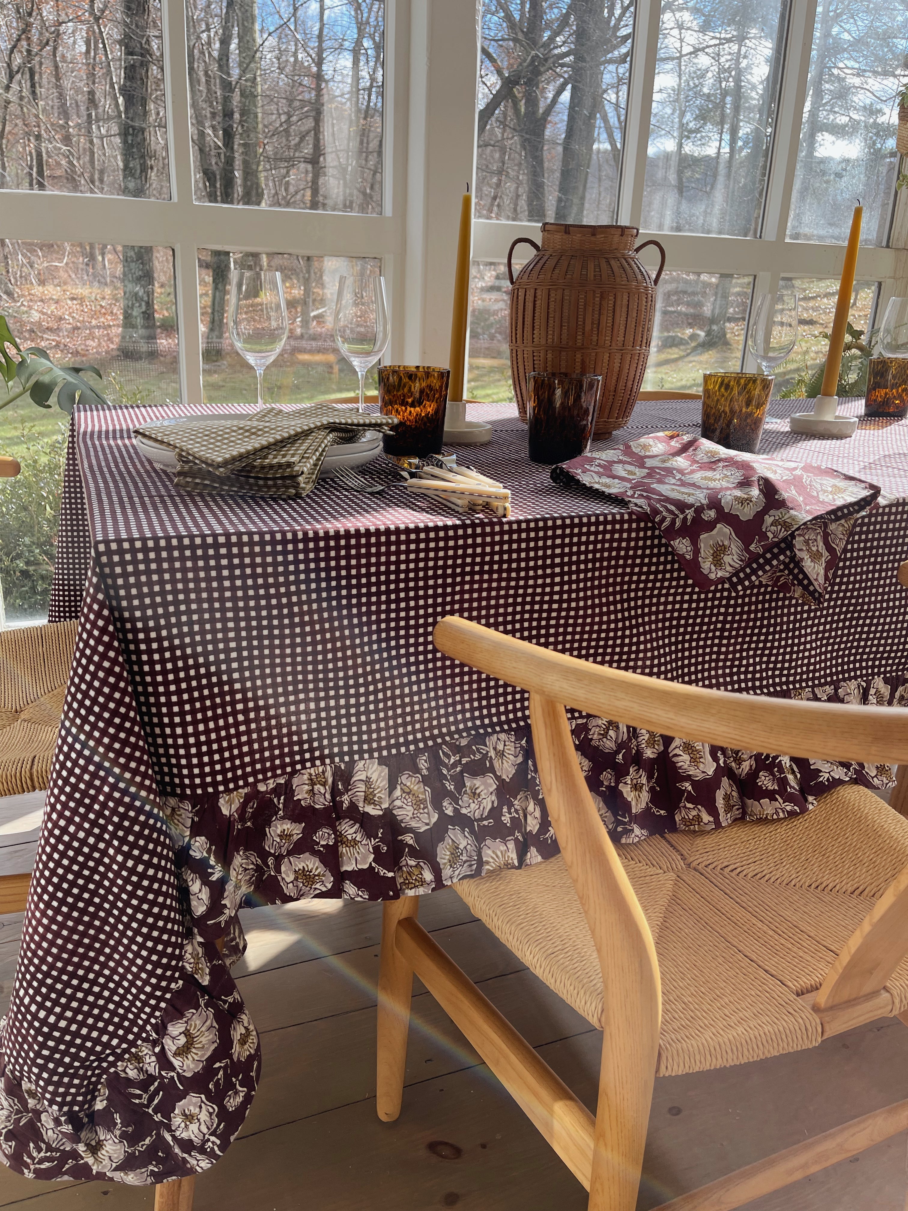 Ruffled Gingham Tablecloth by Sarah Spiegel - main product image for Resin Society