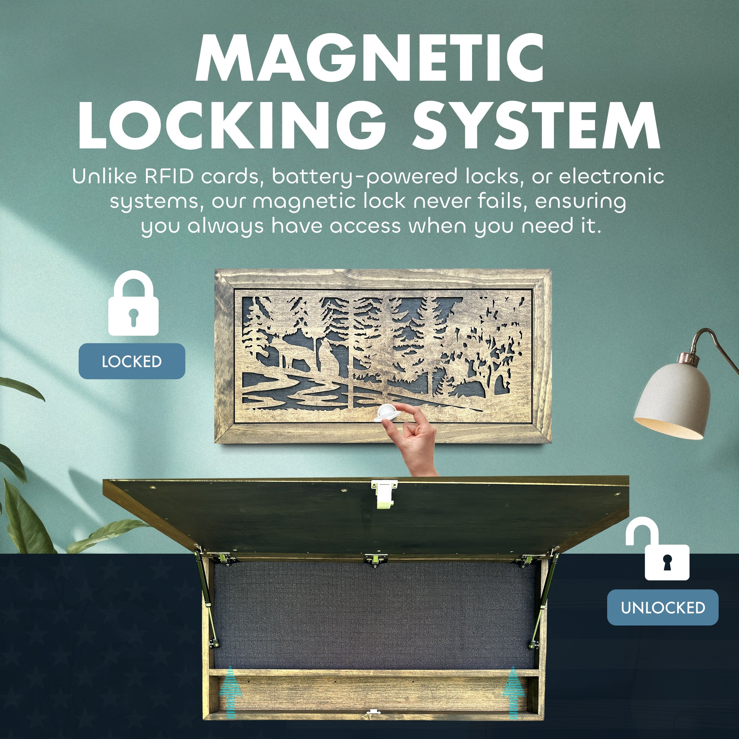 Wolf Wall Art Gun Concealment Furniture by Bellewood Designs - product image 4 for Resin Society