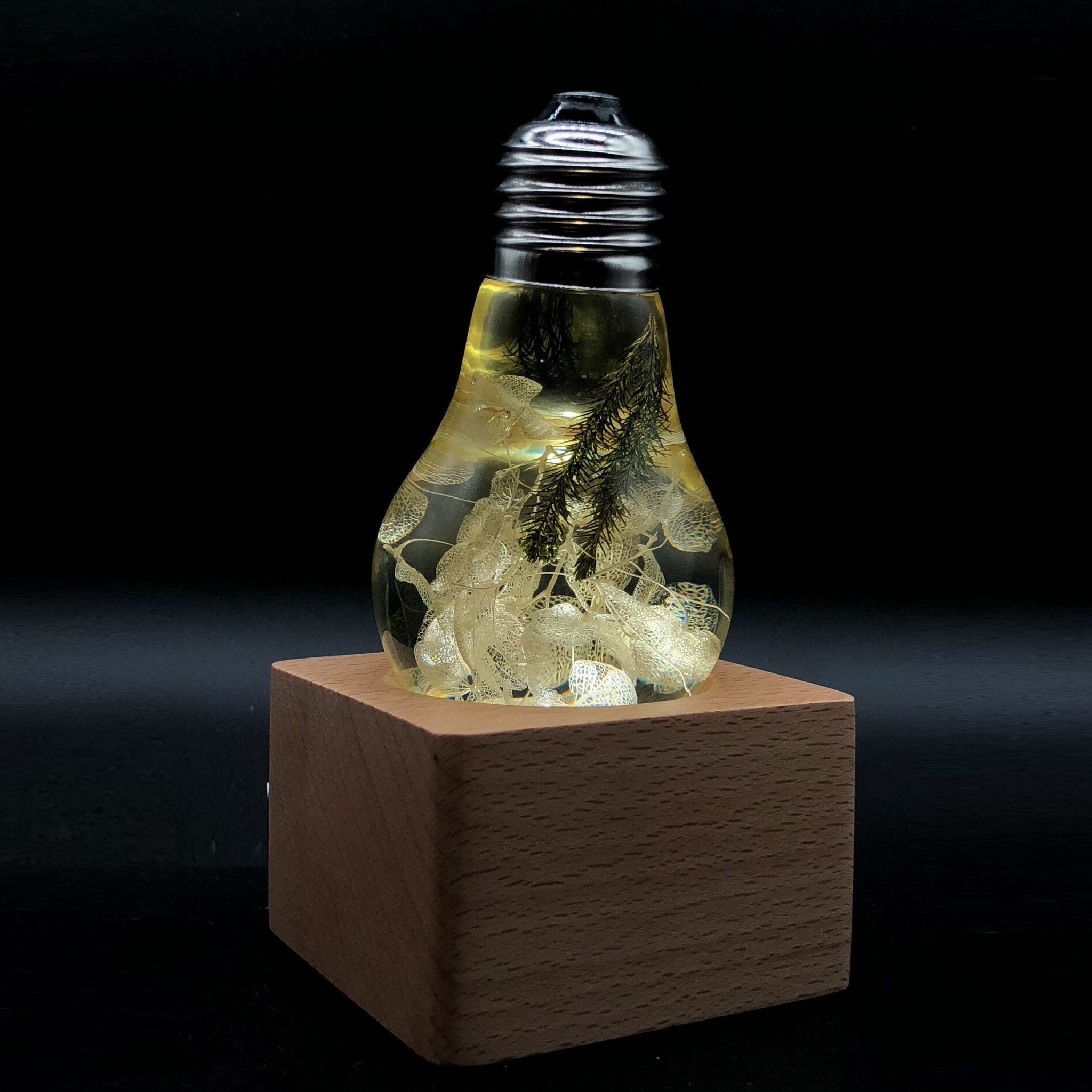 EP Light 3-Pack Resin LED Lights Gift Set showing handcrafted resin bulbs with LED lighting
