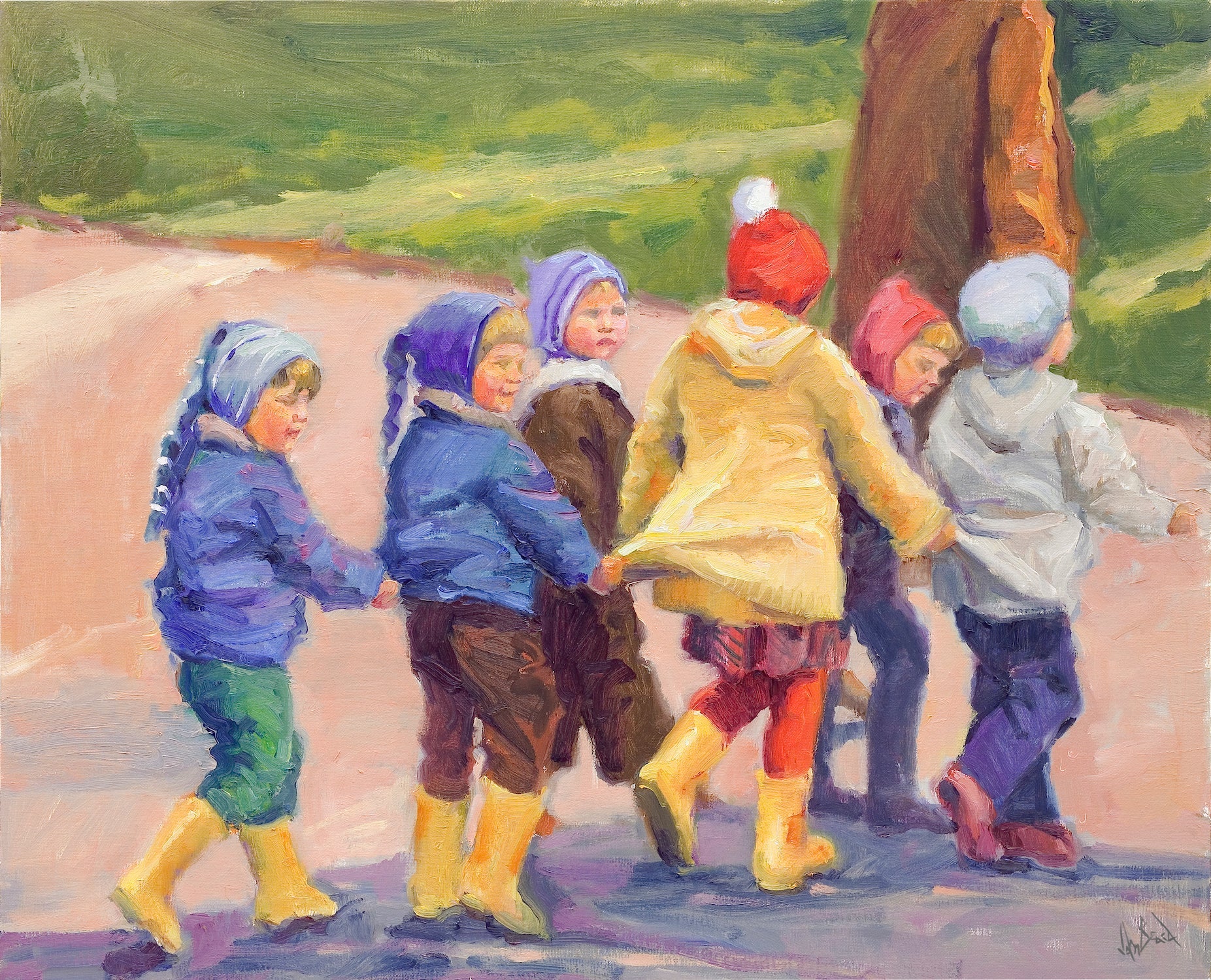 Yellow Rain Boots Artist Enhanced Canvas Print by John Beard Collection - main product image for Resin Society