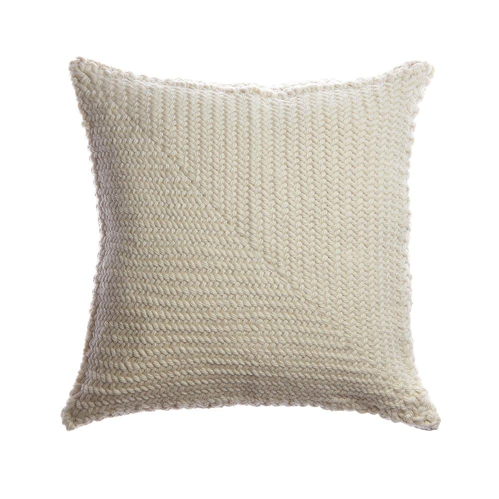 Zag Cable Knit Wool Decorative Pillow by Homelosophy