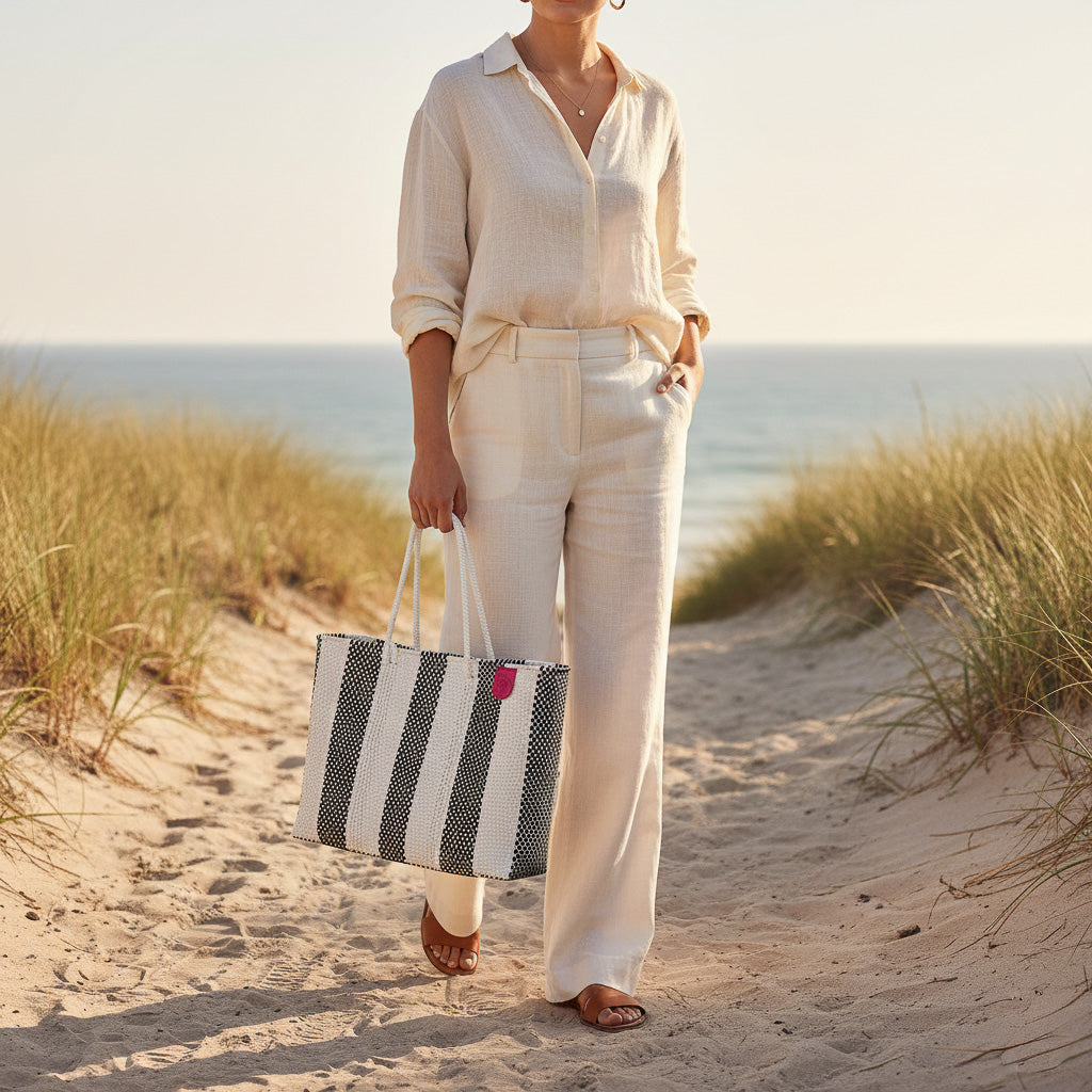 Zebra Woven Super Tote by Tin Marin Brand - product image 2 for Resin Society