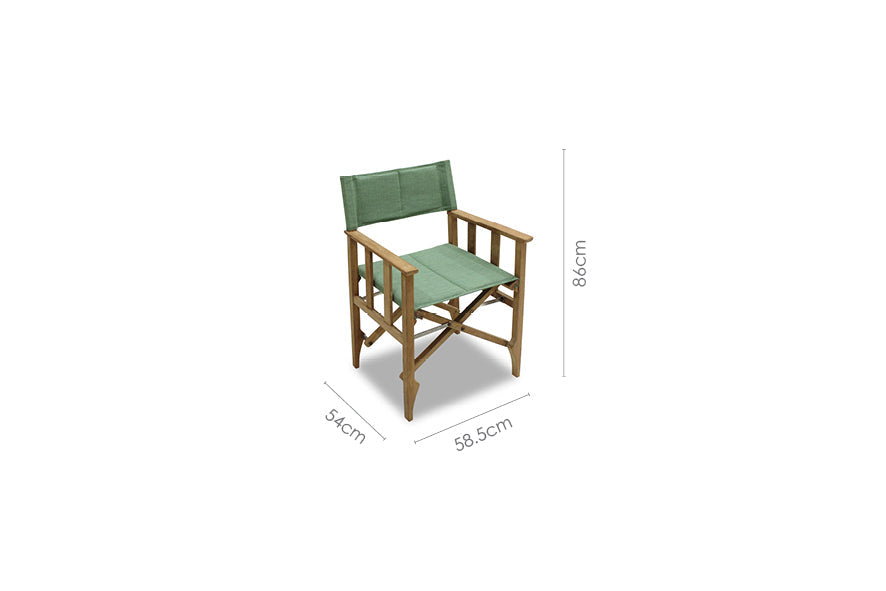 Zircon Teak Director Chair – Piquant Green - 1 Piece by LifestyleGarden US - product image 10 for Resin Society