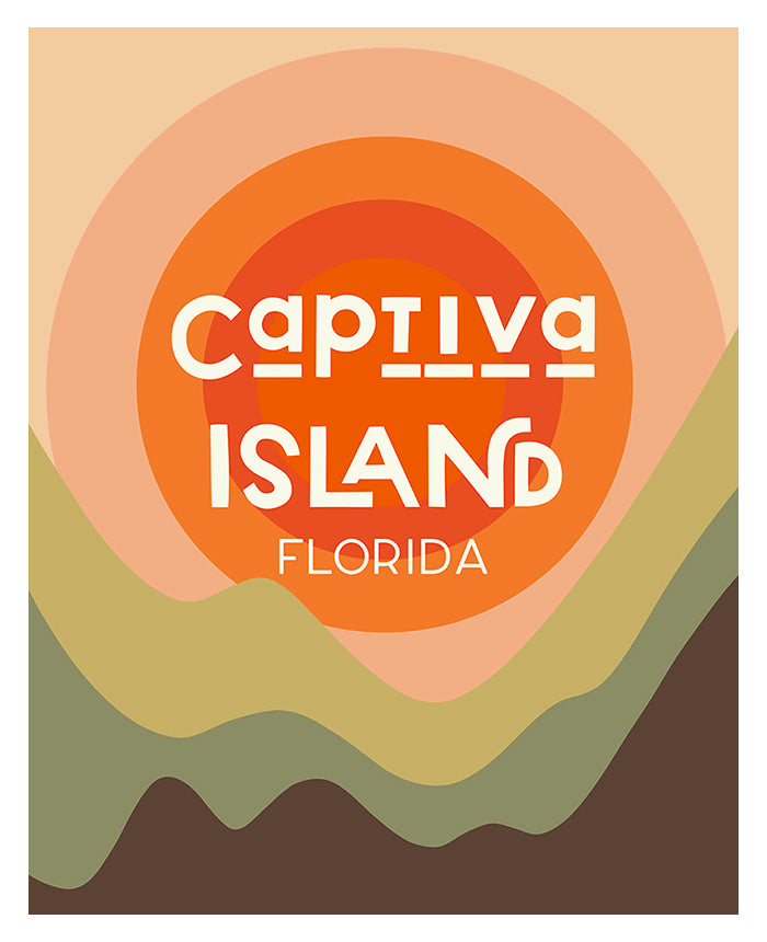Destination: Captiva Island abstract art print by Alicia Bock, showing blue and beige abstract composition