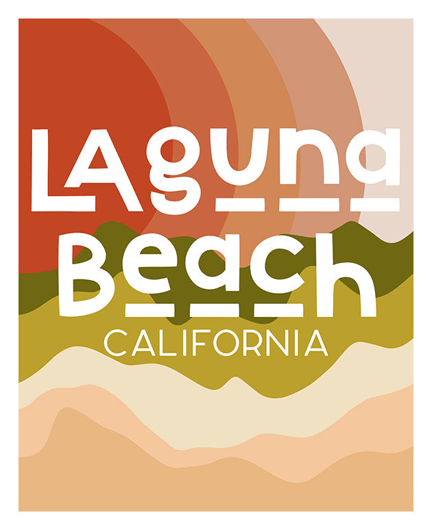 Framed Destination: Laguna Beach, California modern art print on a wall