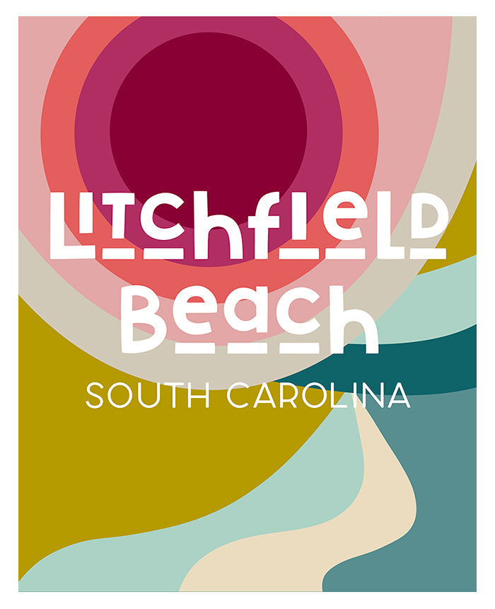 Modern art print titled 'Destination: Litchfield Beach, South Carolina' by Alicia Bock Print Shop