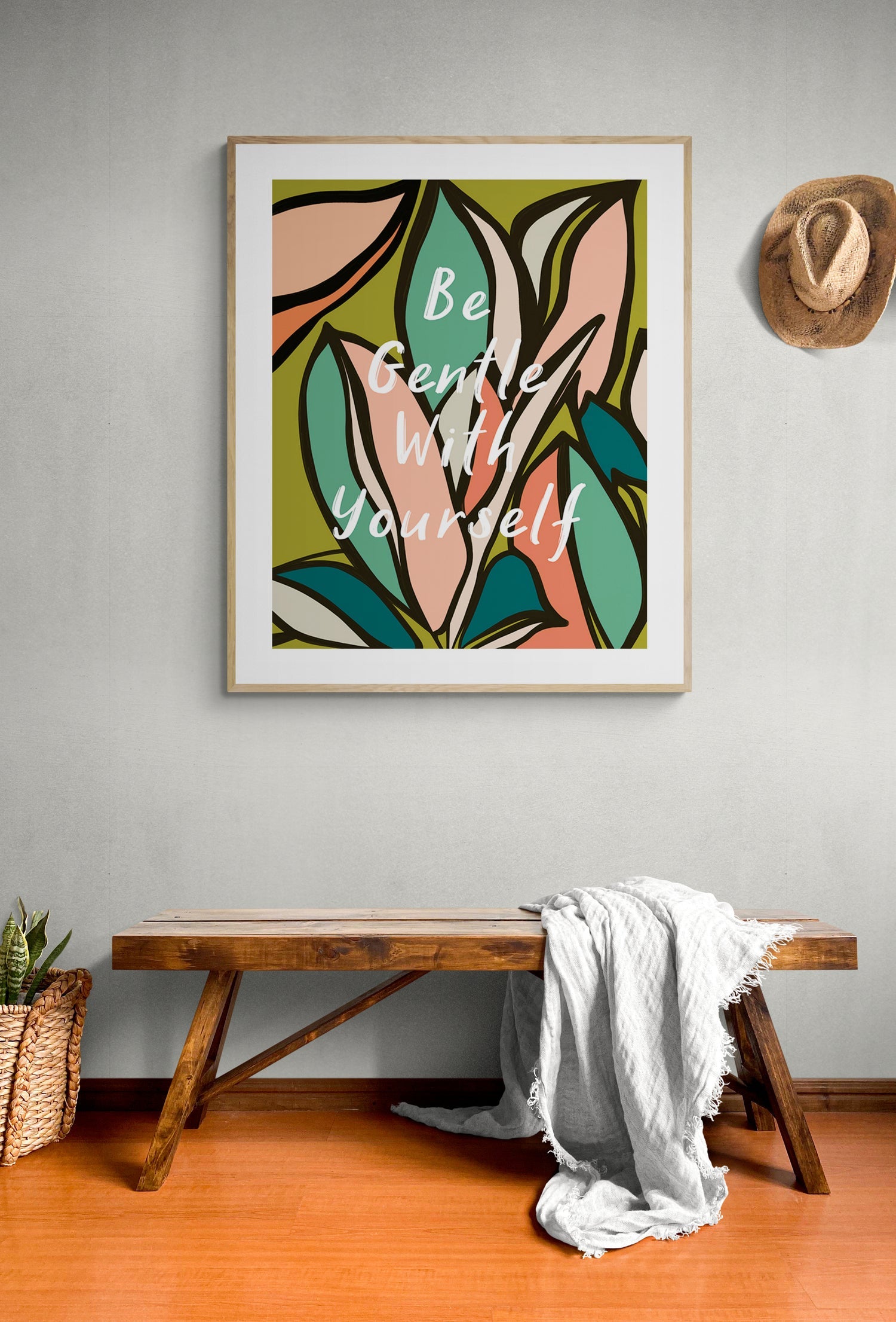 Be Gentle With Yourself - Typography Art Print