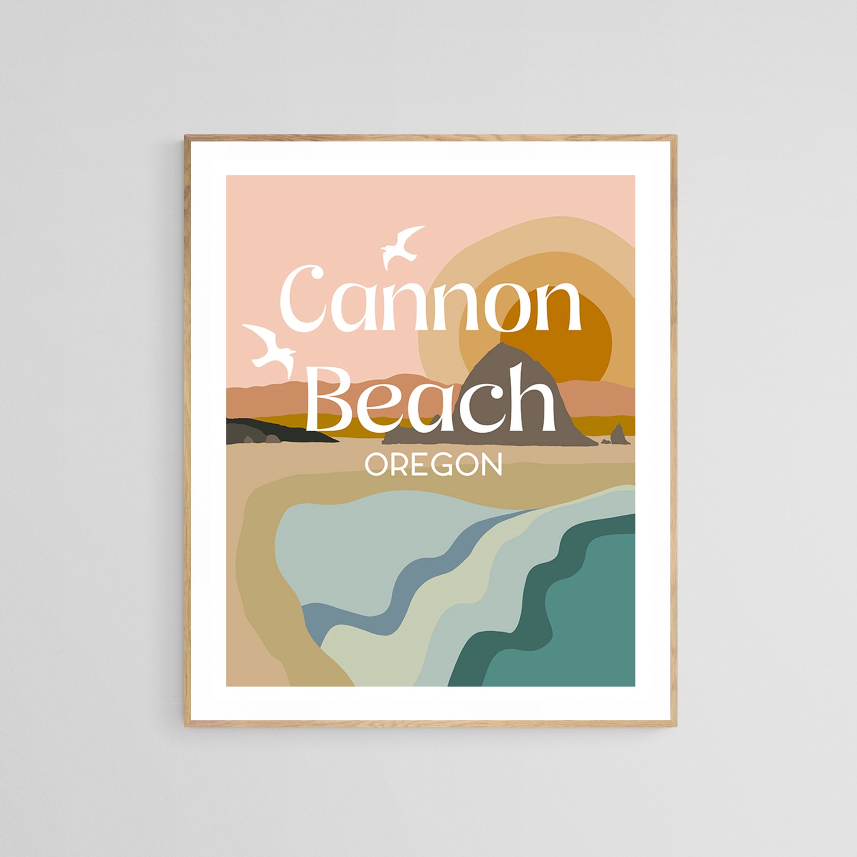 Destination: Cannon Beach, Oregon - Modern Typography Art Print