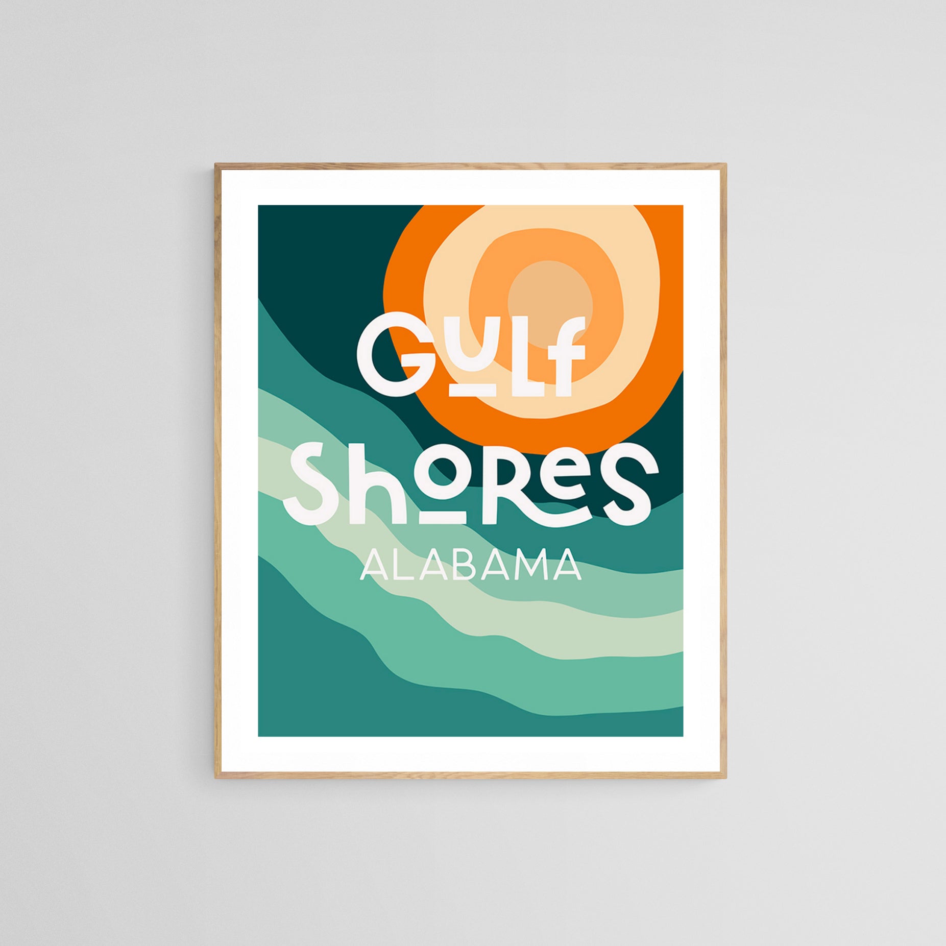 Destination: Gulf Shores, Alabama - Modern Typography Art Print