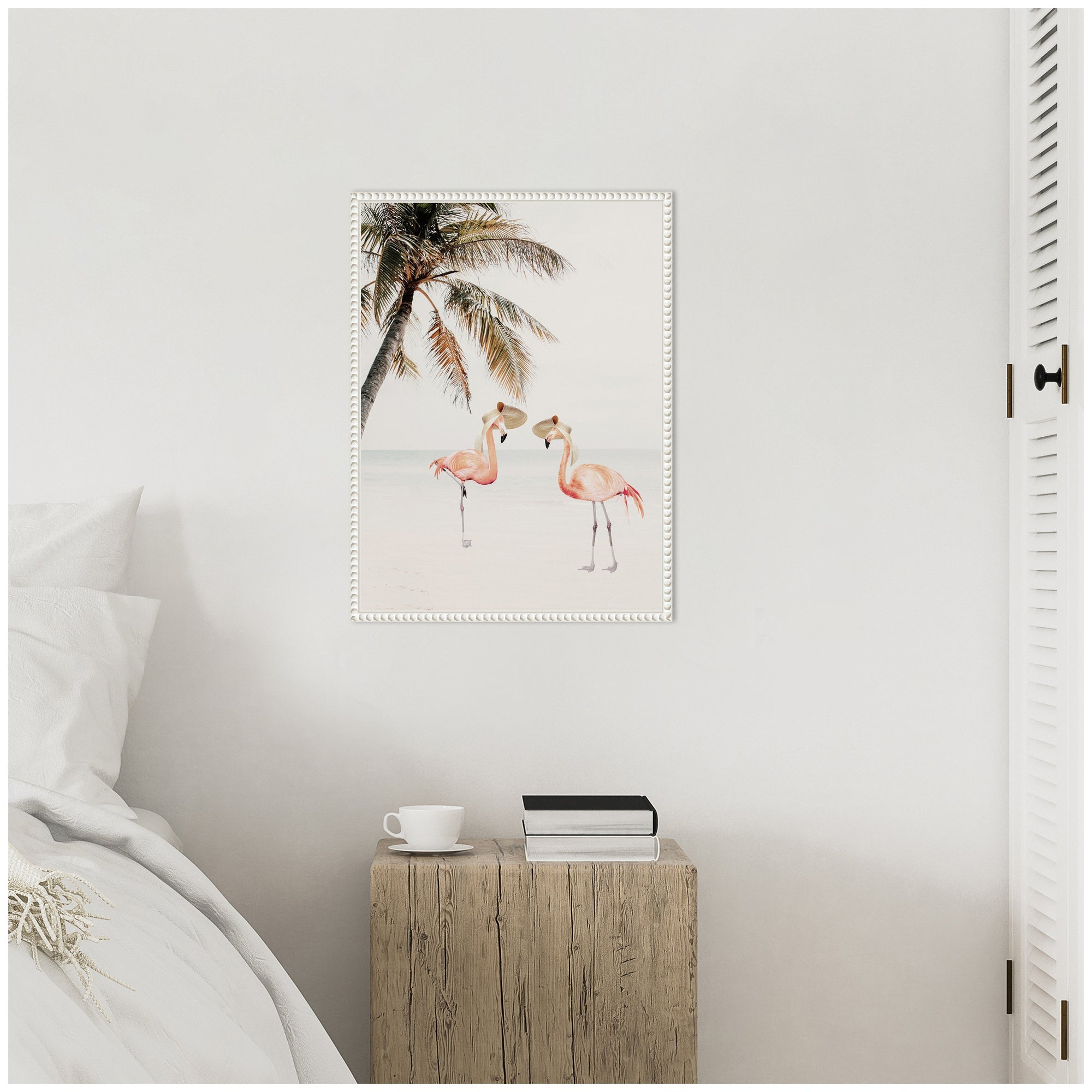 Sylvie Flamingos on Vacation Framed Canvas by July Art Prints