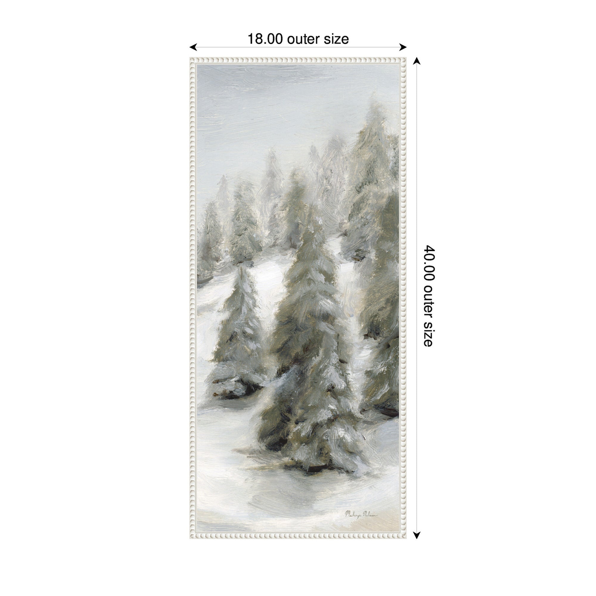 Sylvie Beaded Evergreen Hills Framed Canvas by Mackenzie Nelson
