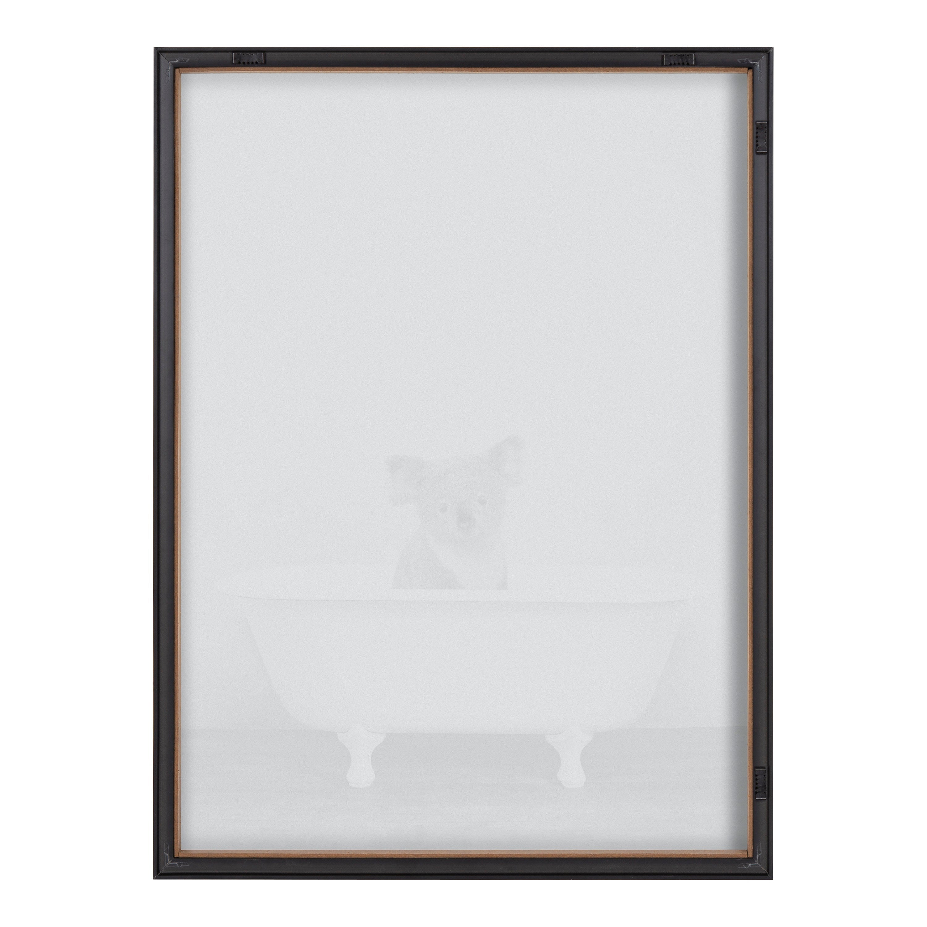 Blake Koala in Bathtub Black and White Framed Printed Glass by kateandlaurel - product image 4 for Resin Society