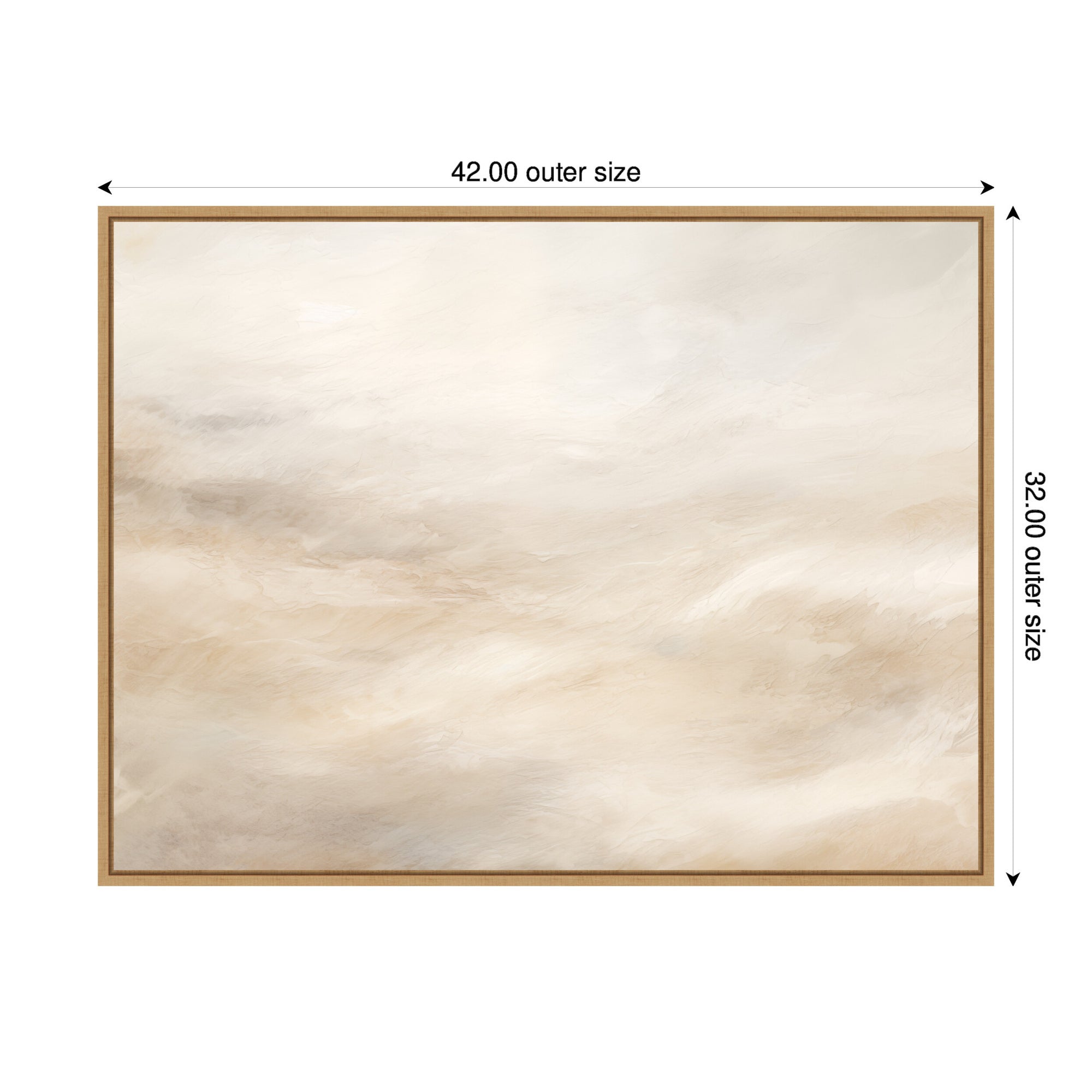 Sylvie Tonal Abstract Textural White and Beige Framed Canvas by The Creative Bunch Studio