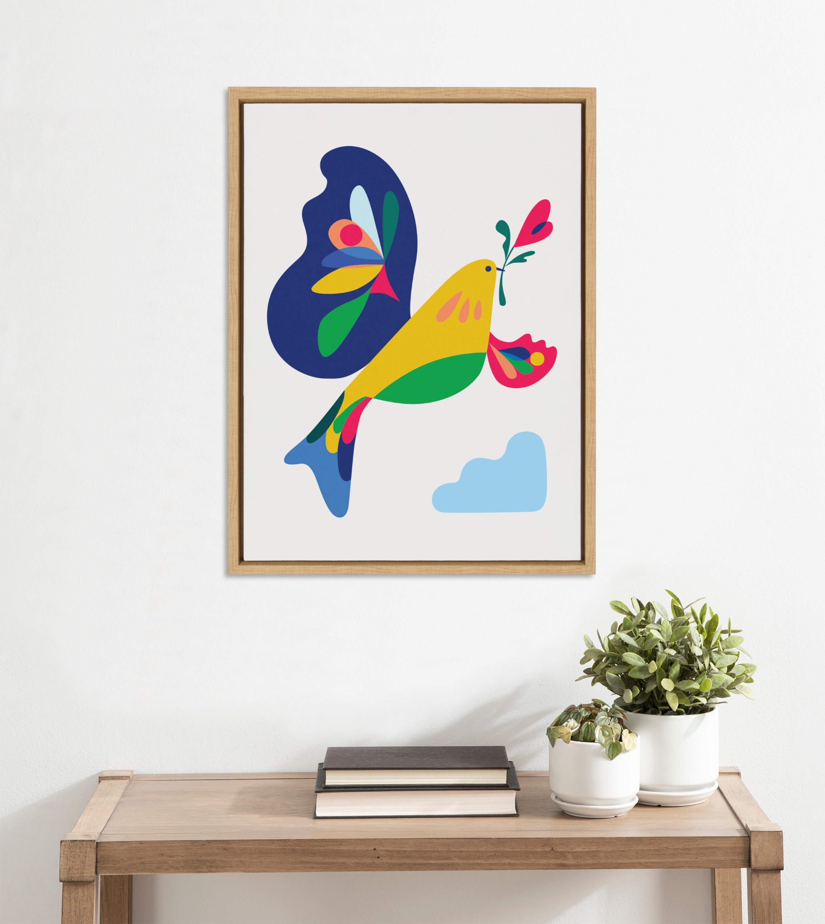 Sylvie Peace Dove Framed Canvas by Rachel Lee of My Dream Wall
