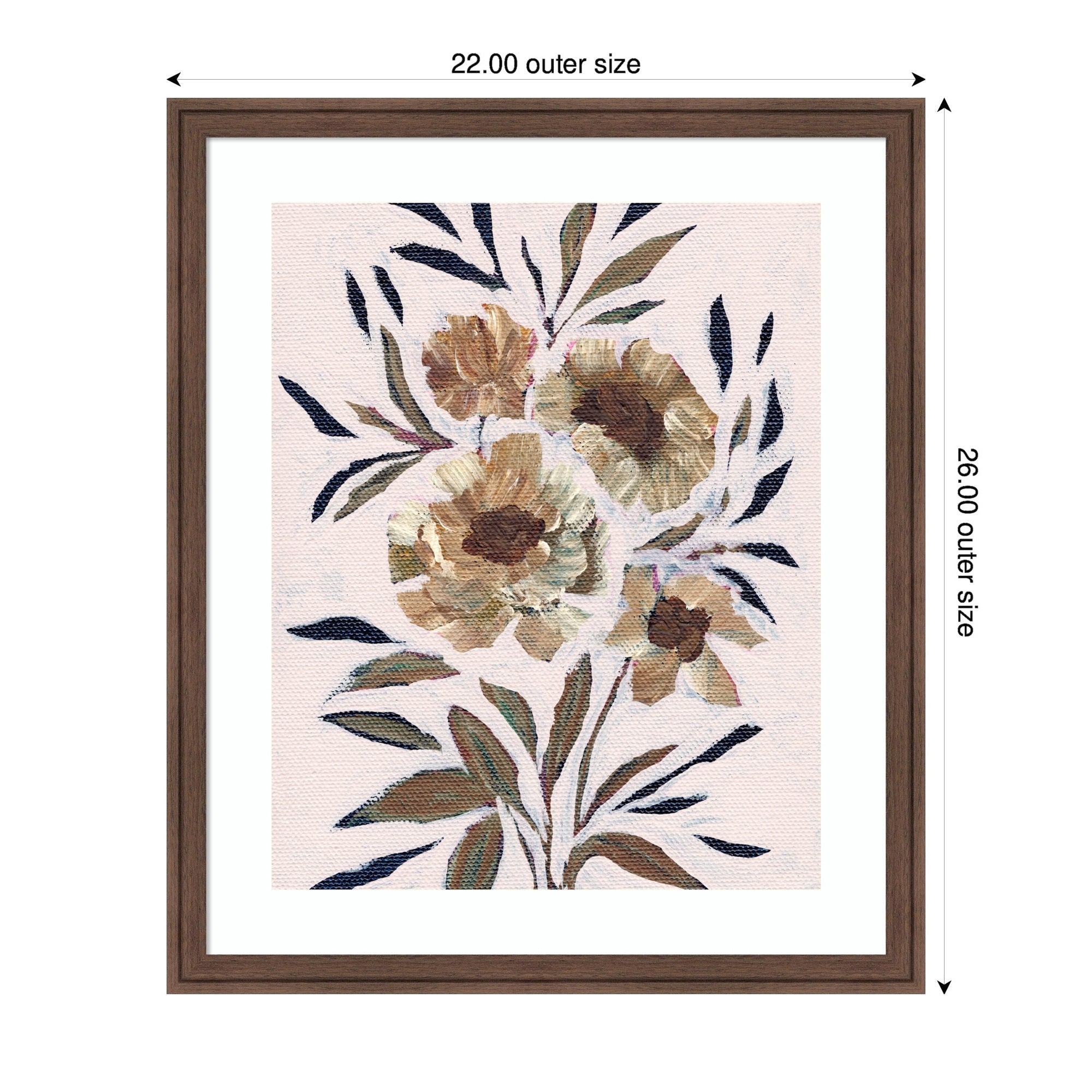 Framed Art Muted Paintrely Florals by Nikita Jariwala