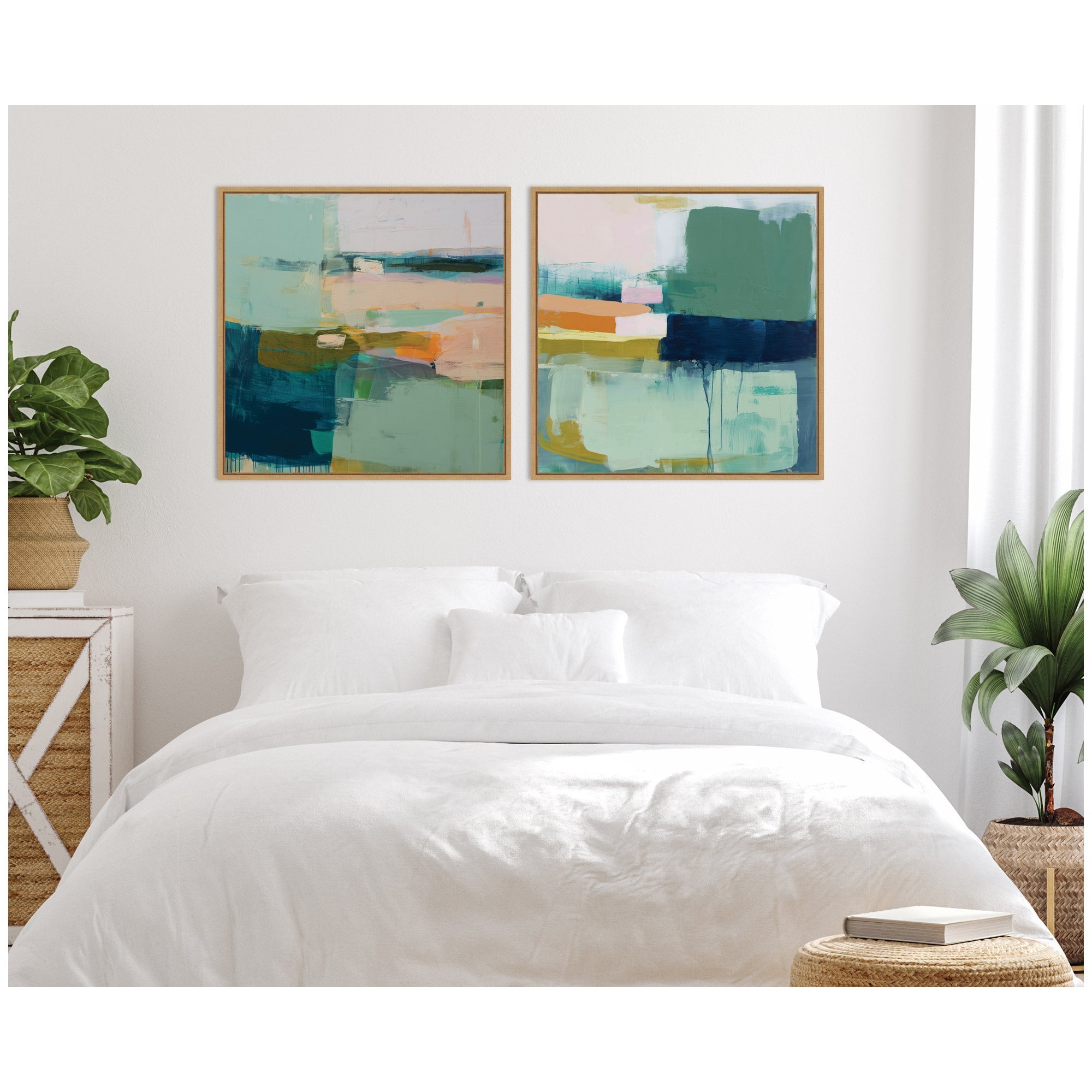 Color Block No.
1 & No.
2 2 Piece Framed Canvas Wall Art Set by Amy Lighthall