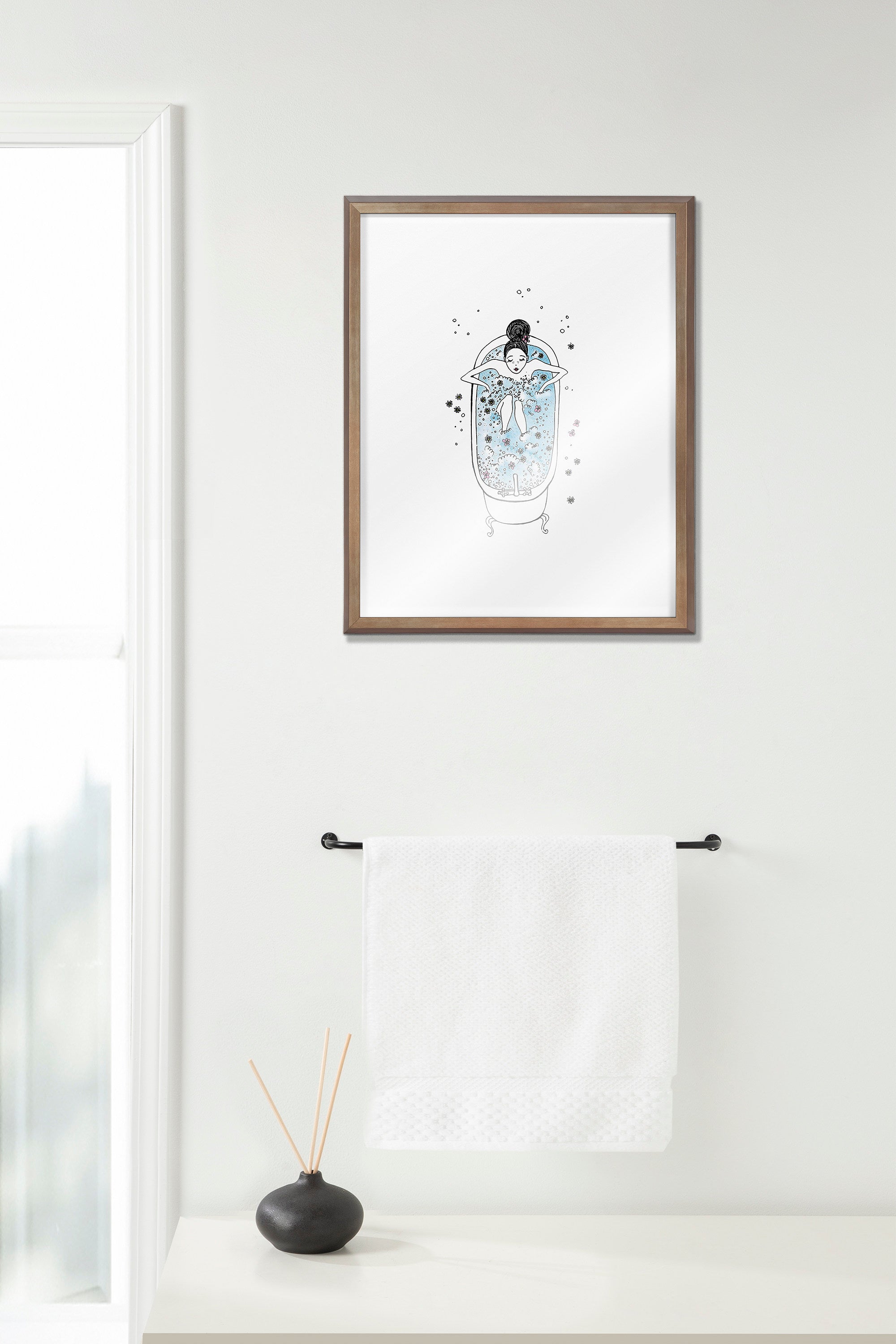 Blake Girl in a Bath Framed Printed Glass by Viola Kreczmer by kateandlaurel - product image 10 for Resin Society