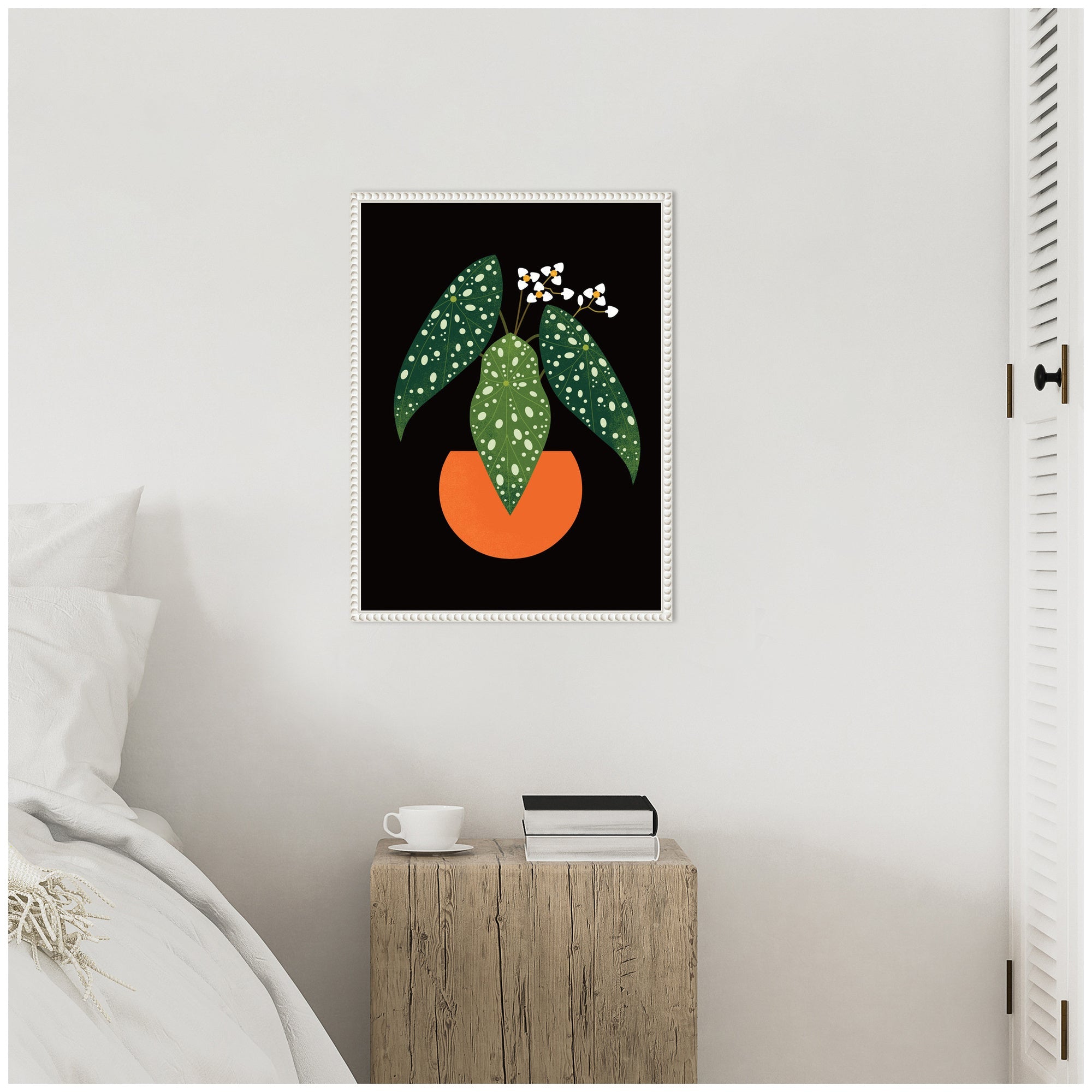 Sylvie Polka Dot Begonia Framed Canvas by Amber Leaders