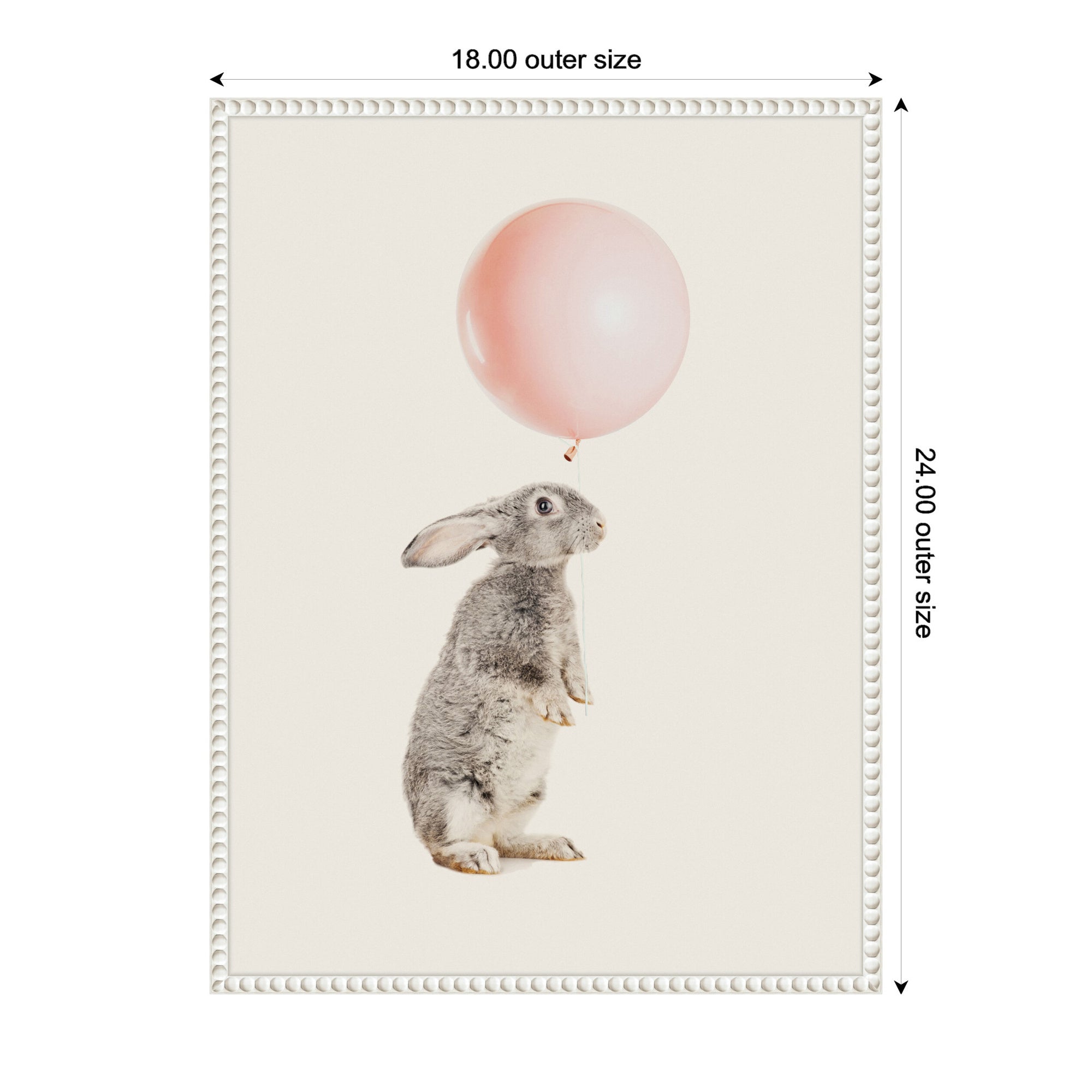 Sylvie The Bunny and the Pink Balloon Framed Canvas by July Art Prints