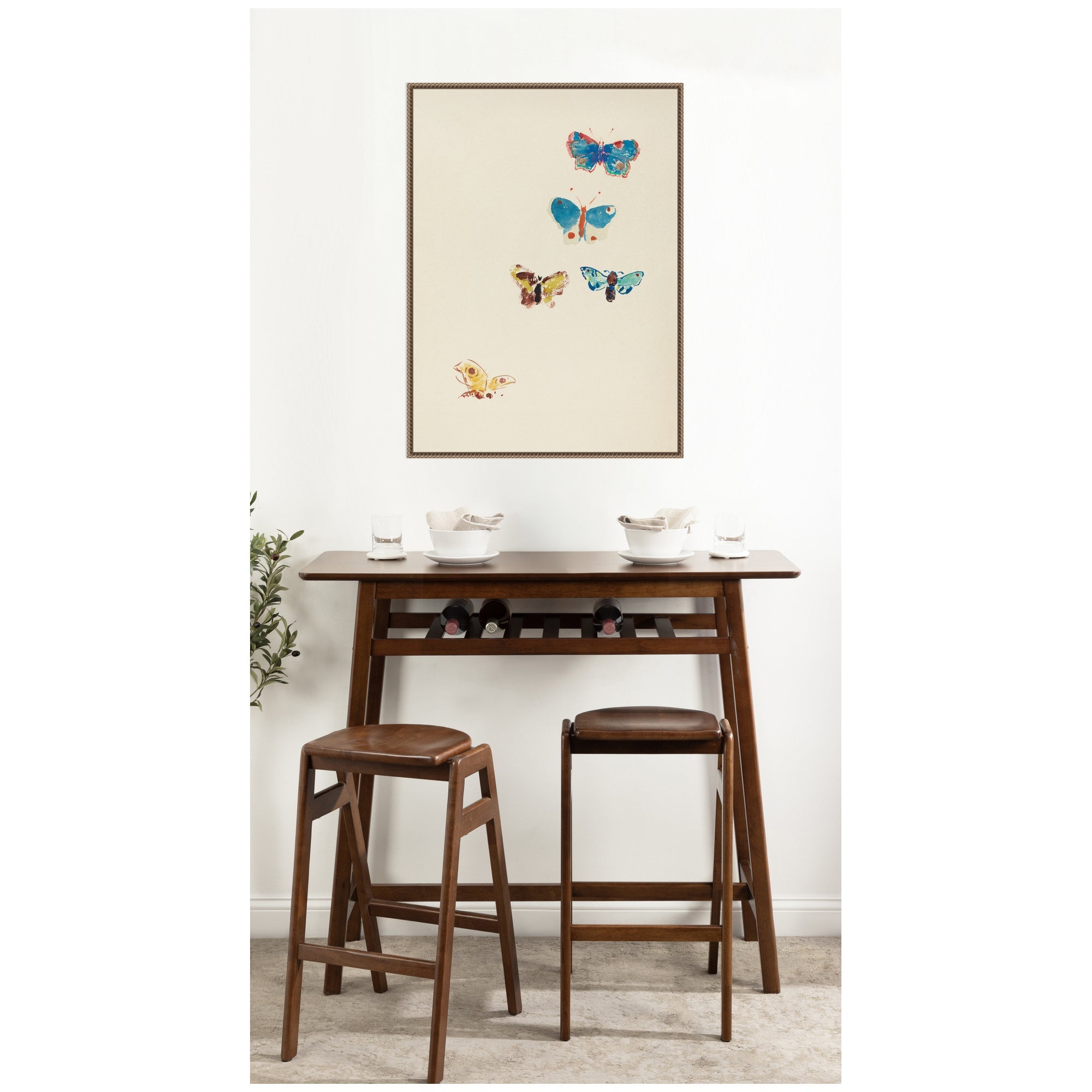 Five Butterflies 1912 Odilion Redon by Nostalgia Prints Framed Canvas Wall Art Print