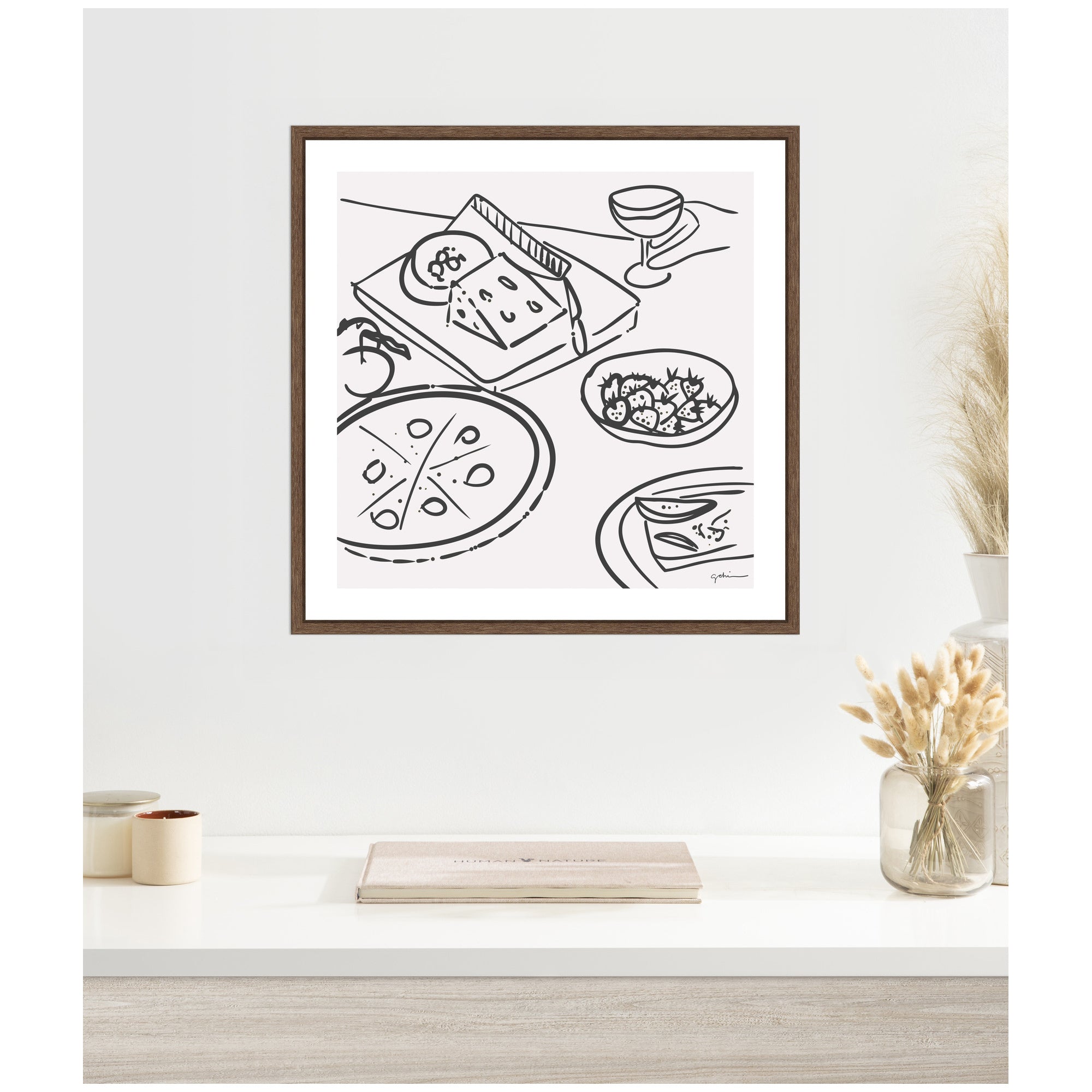 Dinner Club by Gabrielly Guedes Framed Canvas Wall Art Print