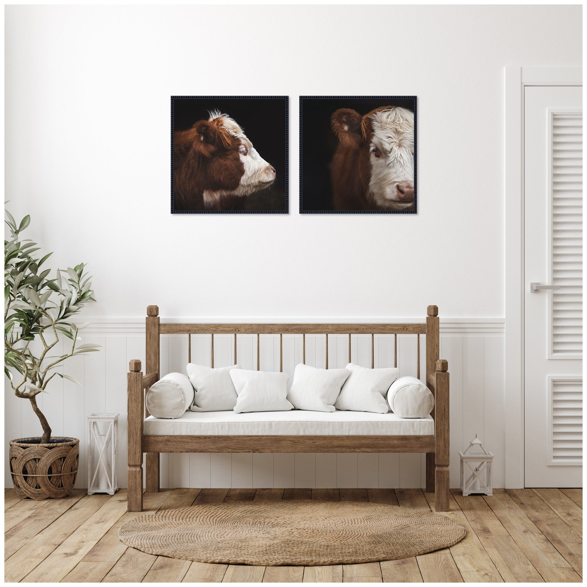 Cow Close 2 Piece Framed Canvas Wall Art Set by Emiko and Mark Franzen F2 Images
