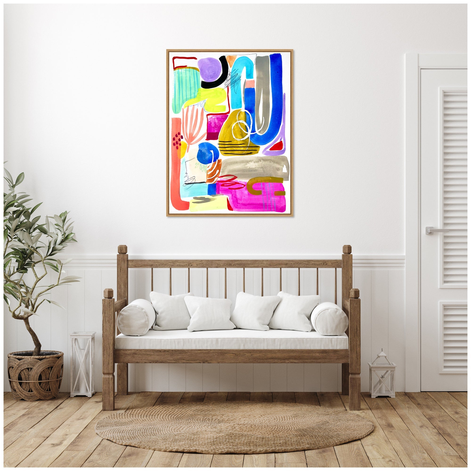 Sylvie Abstract 11 Framed Canvas by Emma Daisy