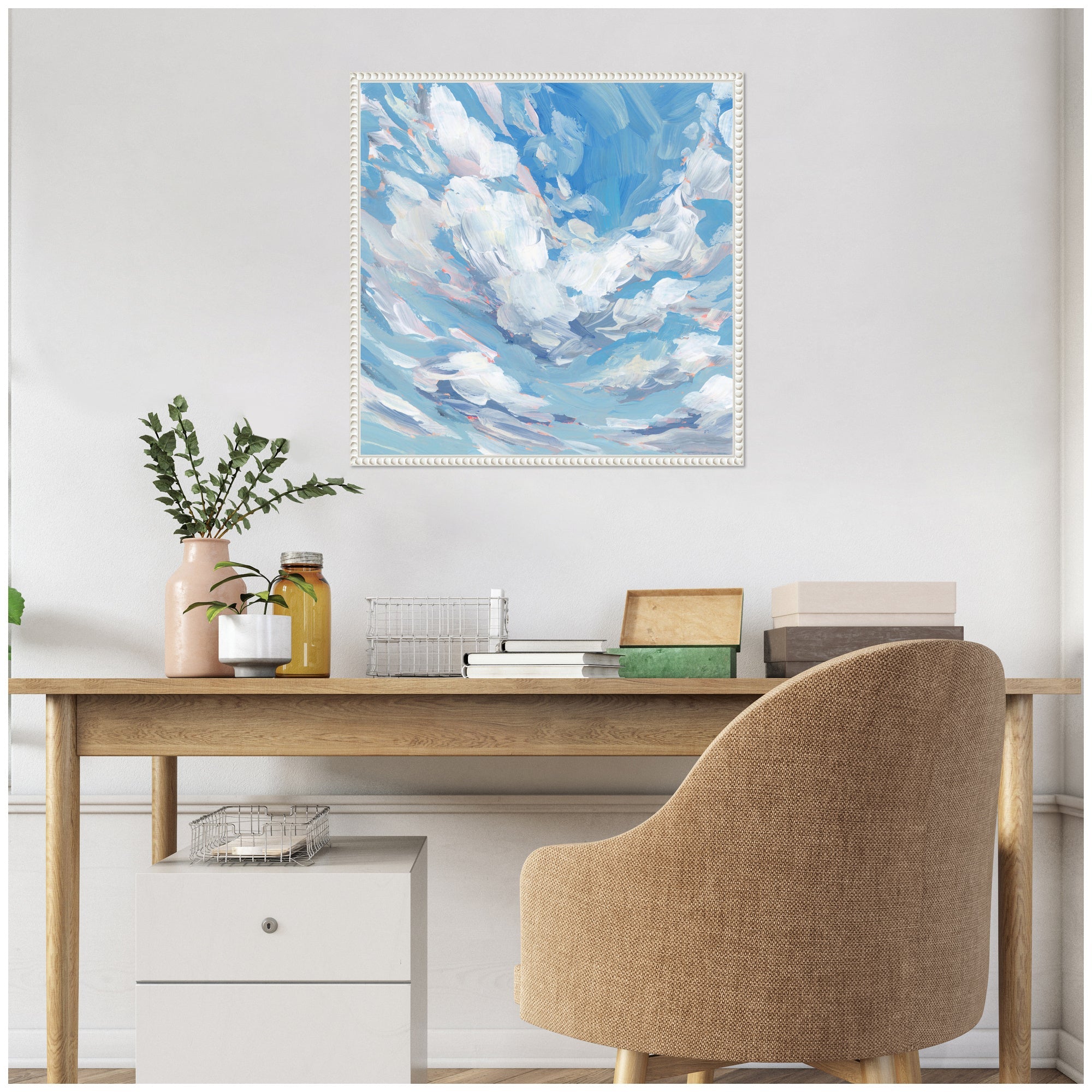 Sylvie Blue Skies Cloud Study Framed Canvas by Emily Kenney