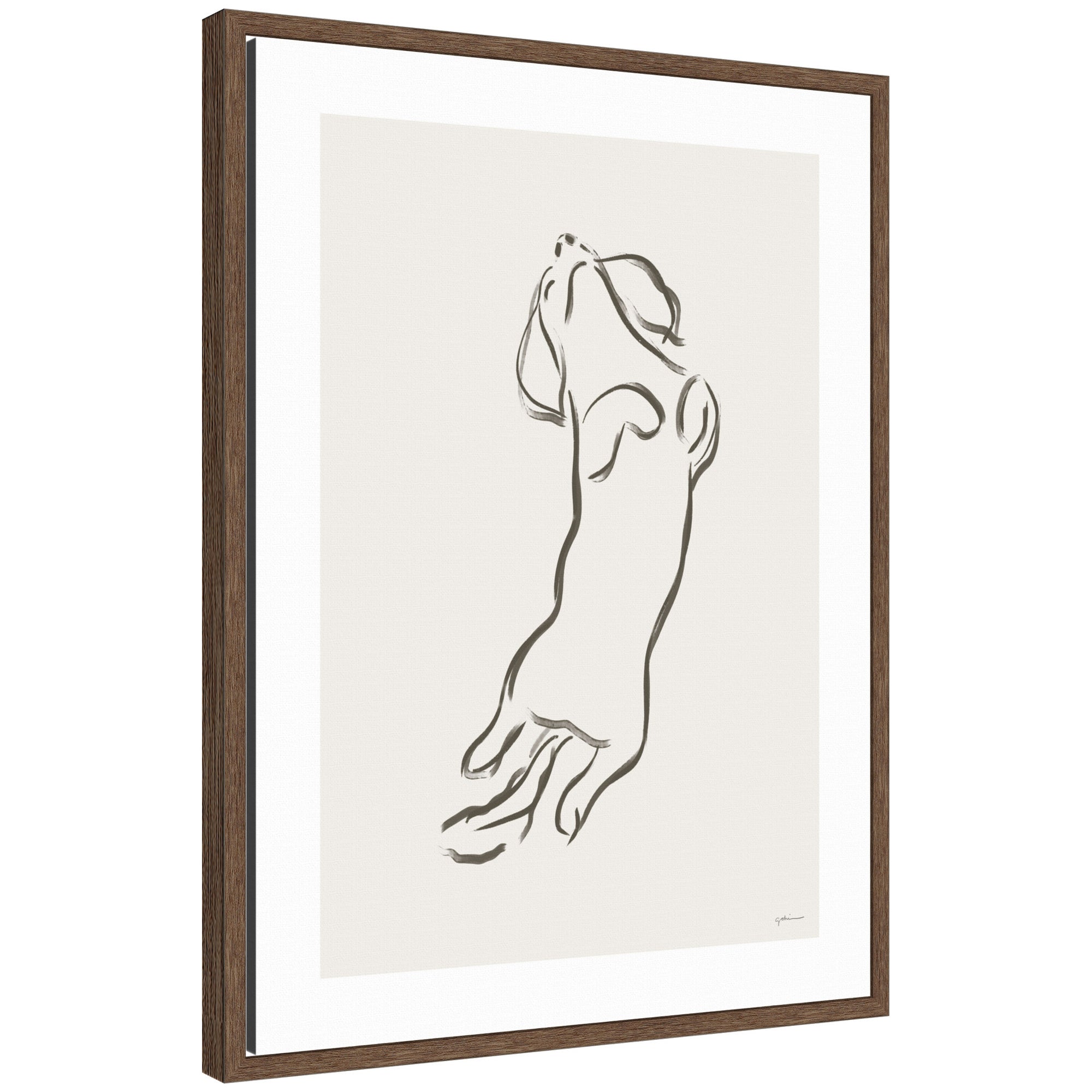 Dachshund Dog by Gabrielly Guedes Framed Canvas Wall Art Print