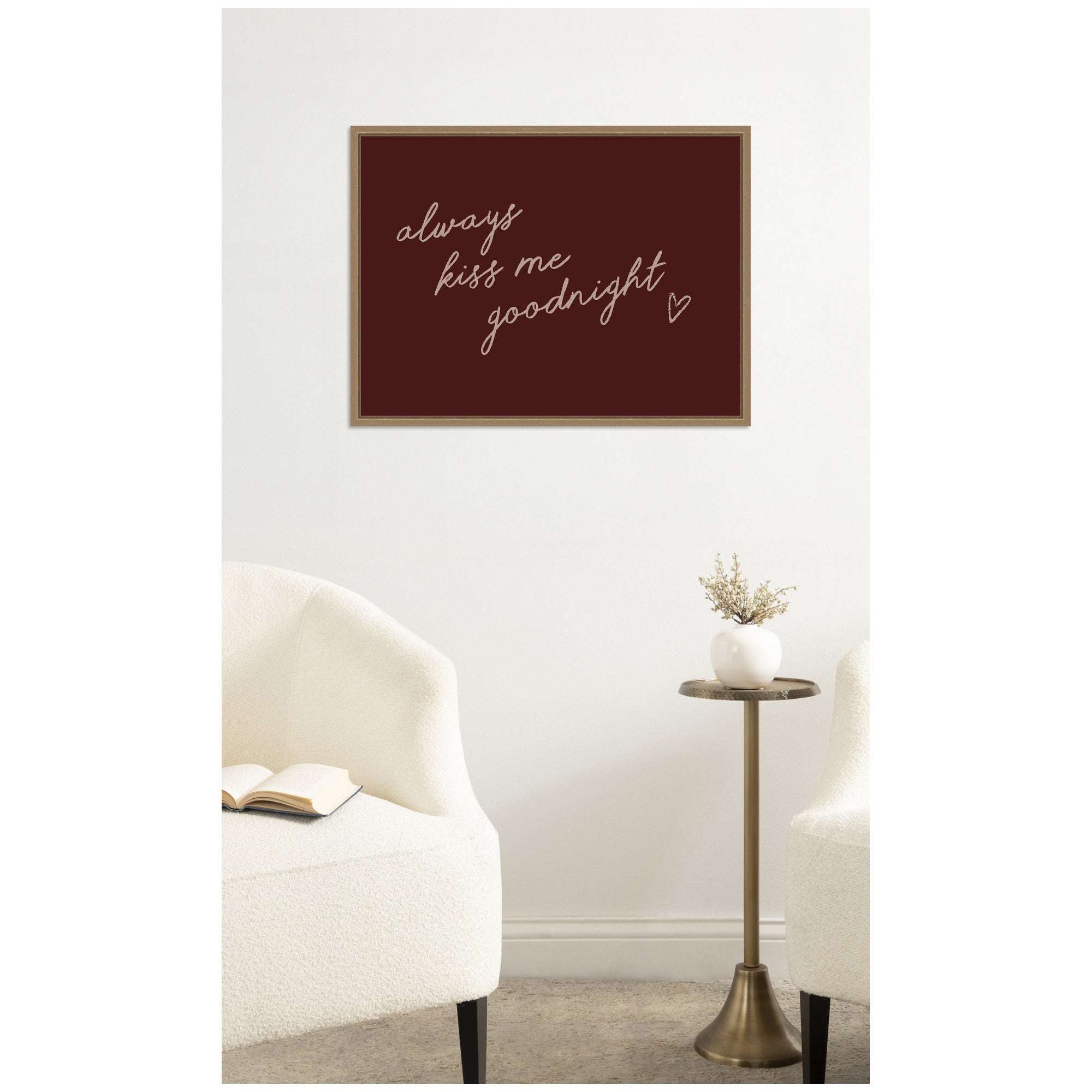 Always Kiss Me Goodnight by Lucky Guava Framed Canvas Wall Art Print