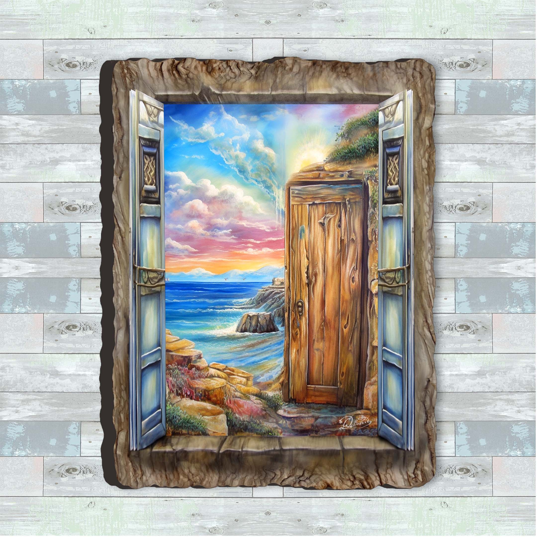 Coastal Serenity Window Wall Art by G. DeBrekht Coastal Decor