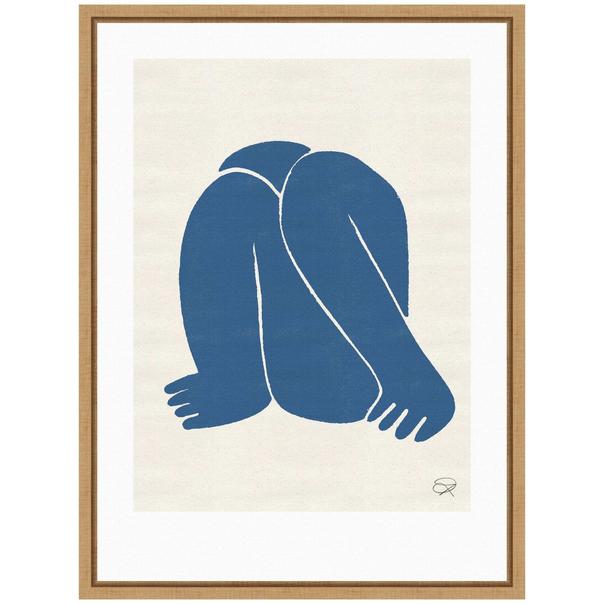 Sylvie Head Down II Royal Framed Canvas by Rocket Jack