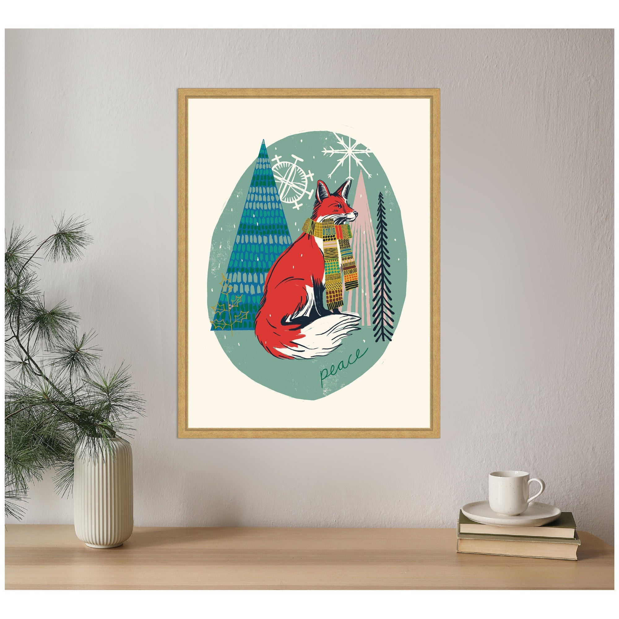 Sylvie Framed Canvas Winter Fellows Fox by Hannah Beisang