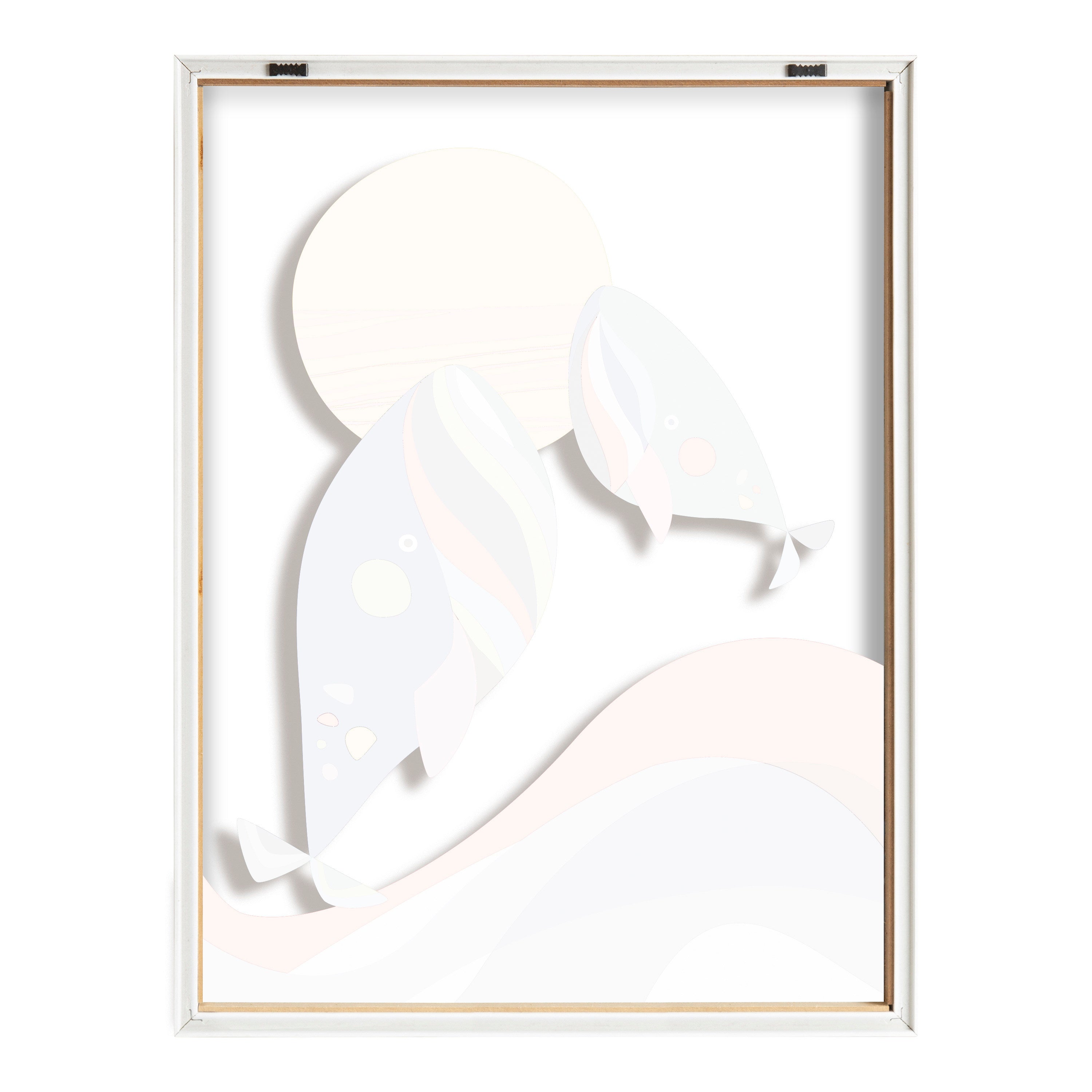 Blake Modern Colorful Whales Framed Printed Glass by kateandlaurel - product image 4 for Resin Society