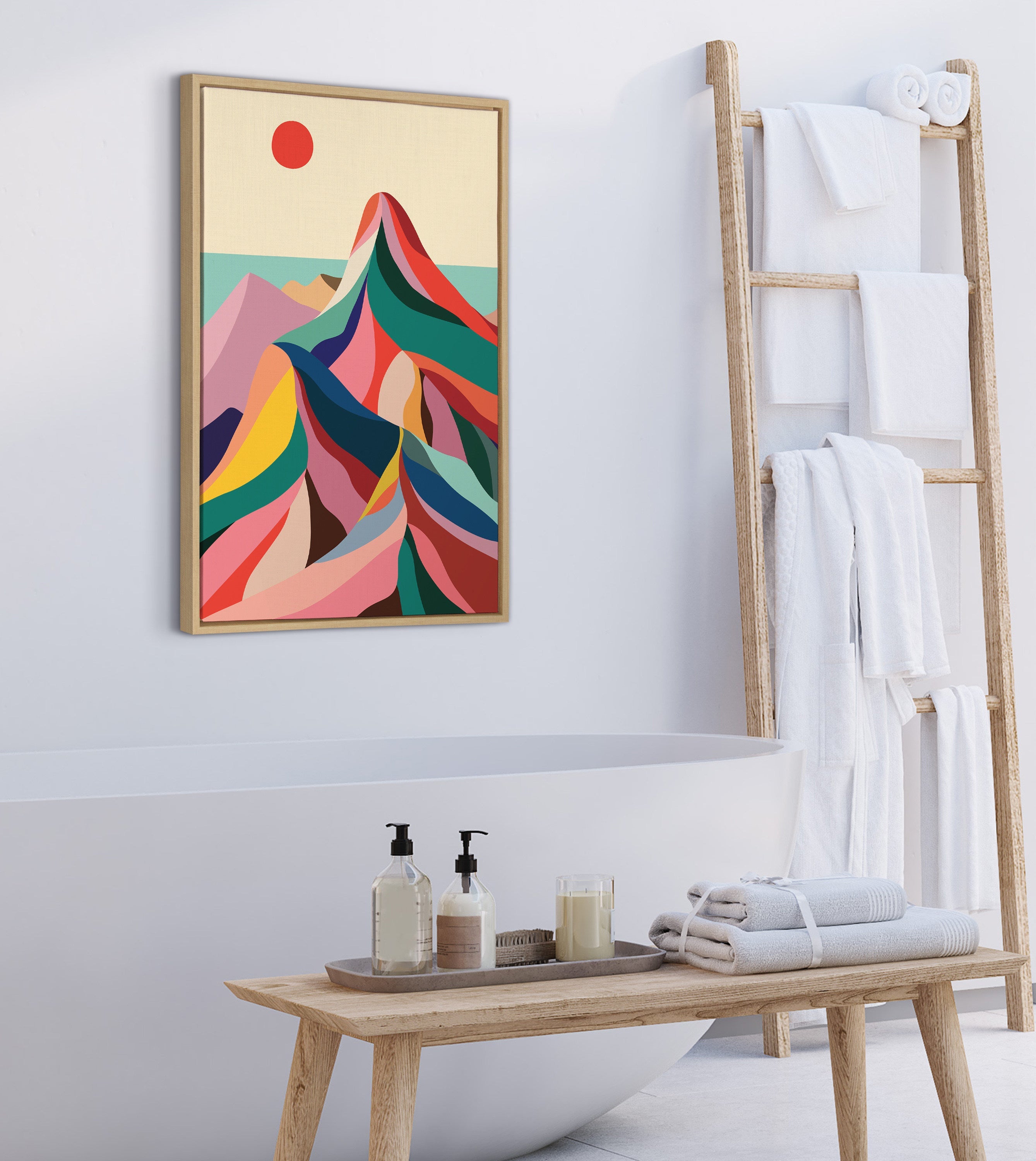 Sylvie MCM Mountains Framed Canvas by kateandlaurel - product image 15 for Resin Society
