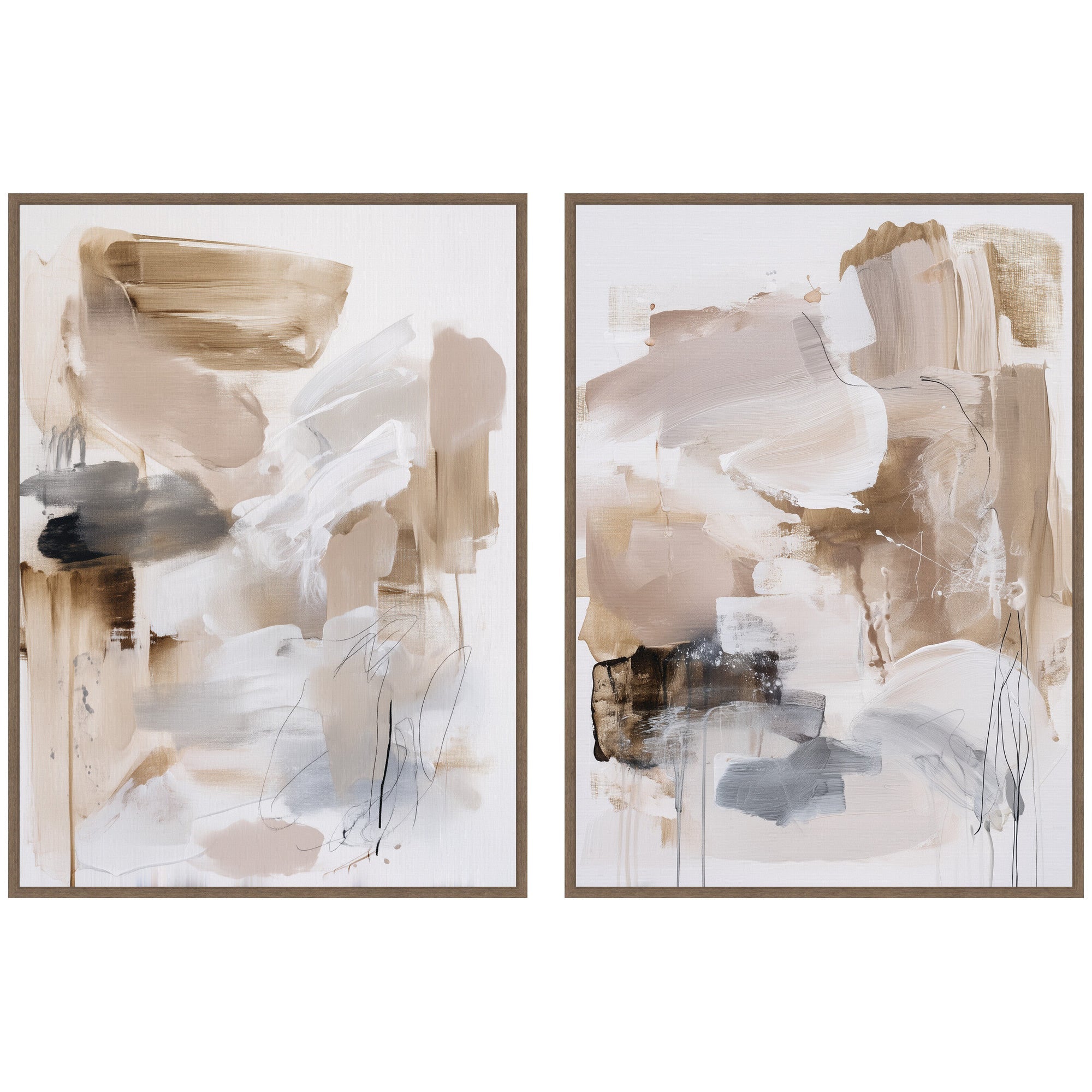 Earth Form No. 1 & No. 2 2 Piece Framed Canvas Wall Art Set