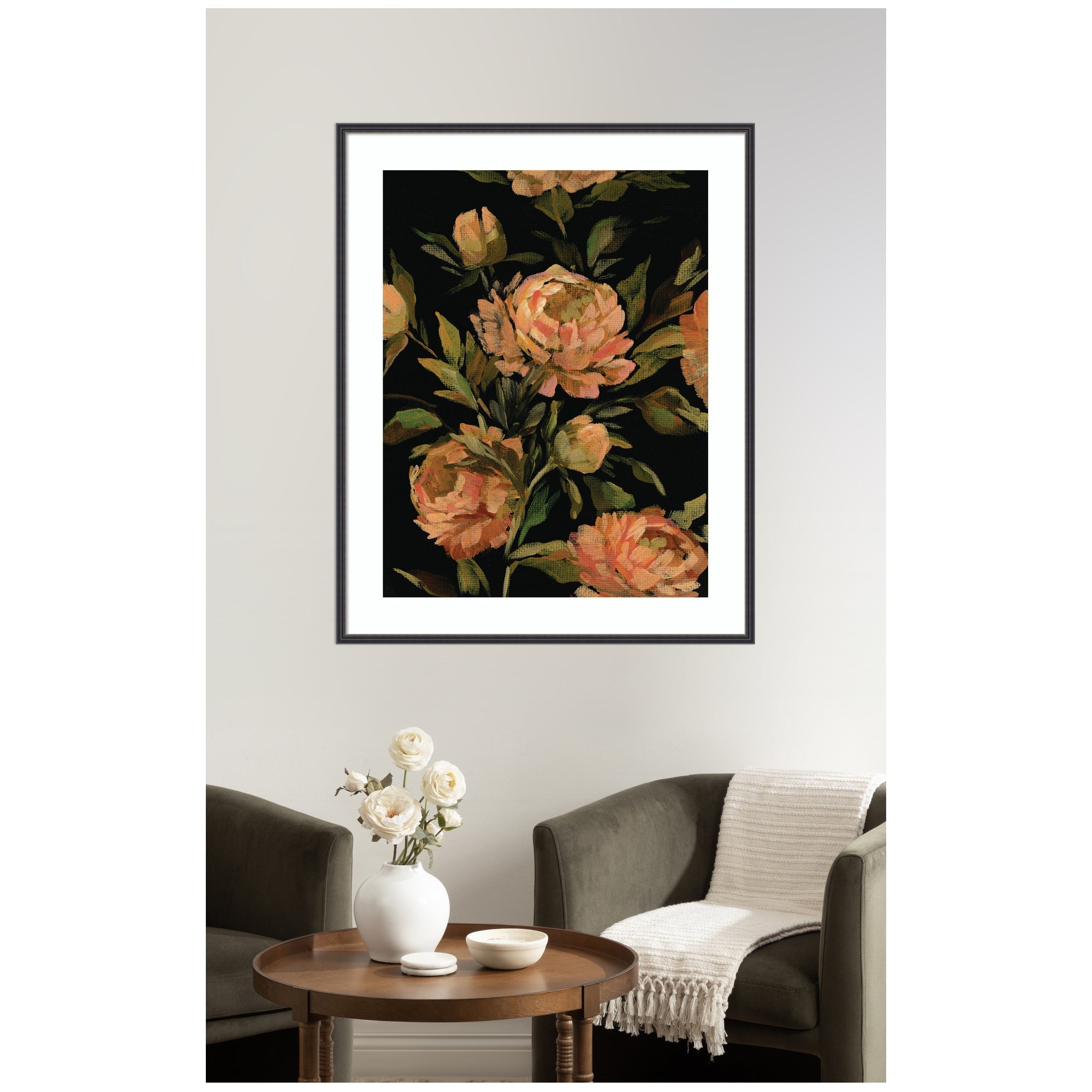 Framed Art Moody Floral 3 by Annie Quigley