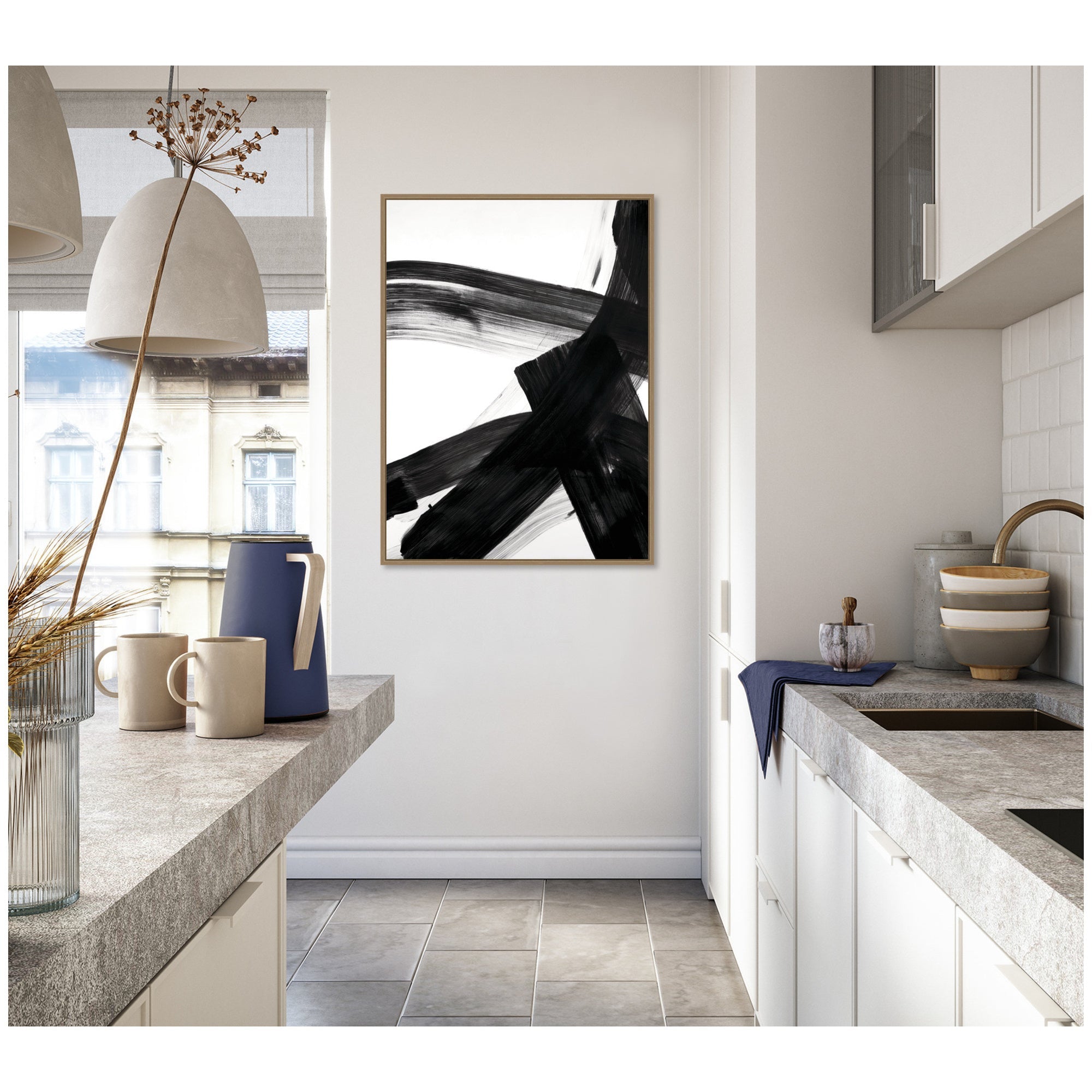 Black Mark No.
2 by Amy Lighthall Framed Canvas Wall Art Print
