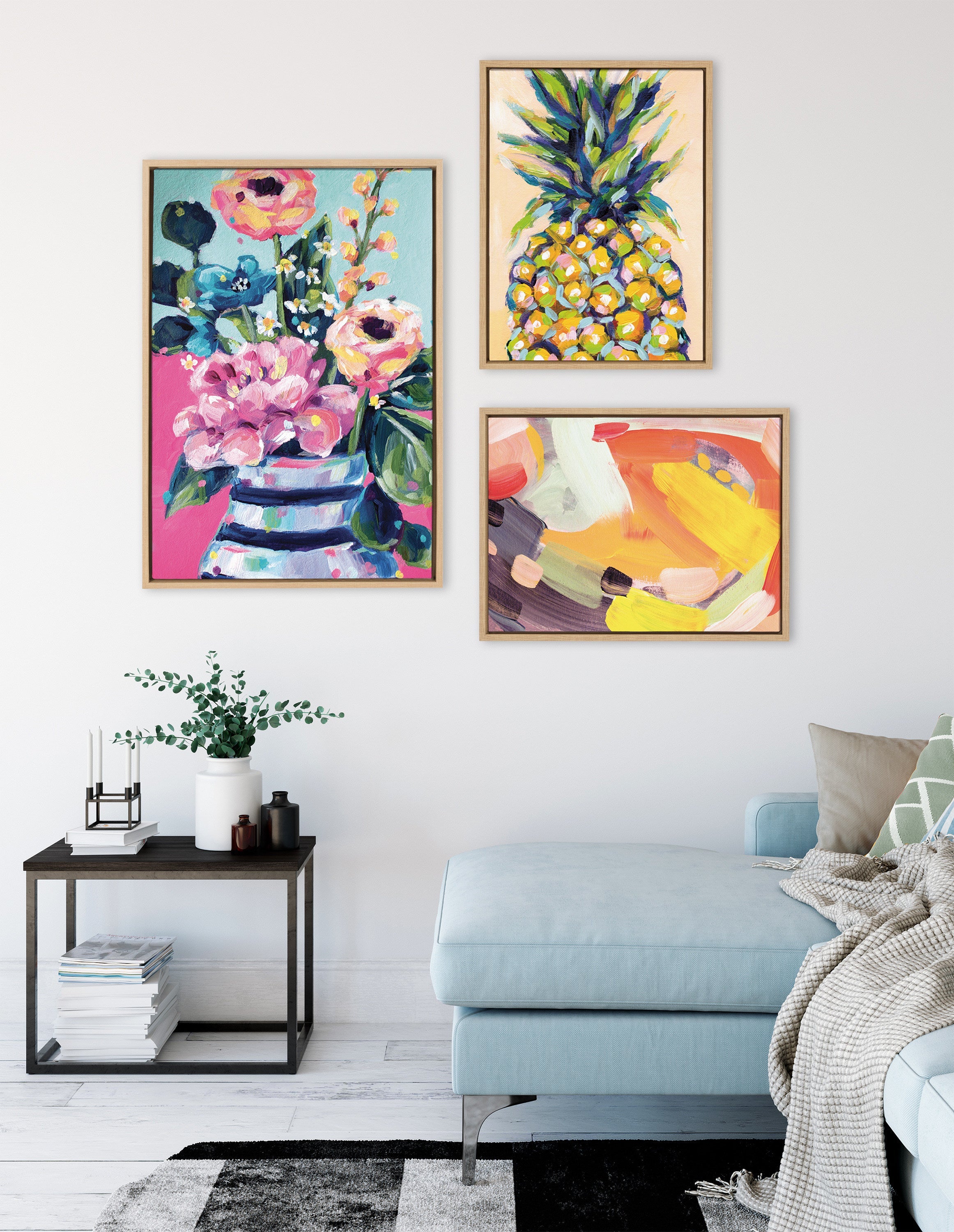 Sylvie Pineapple Study No 2 Framed Canvas by Rachel Christopoulos by kateandlaurel - product image 17 for Resin Society