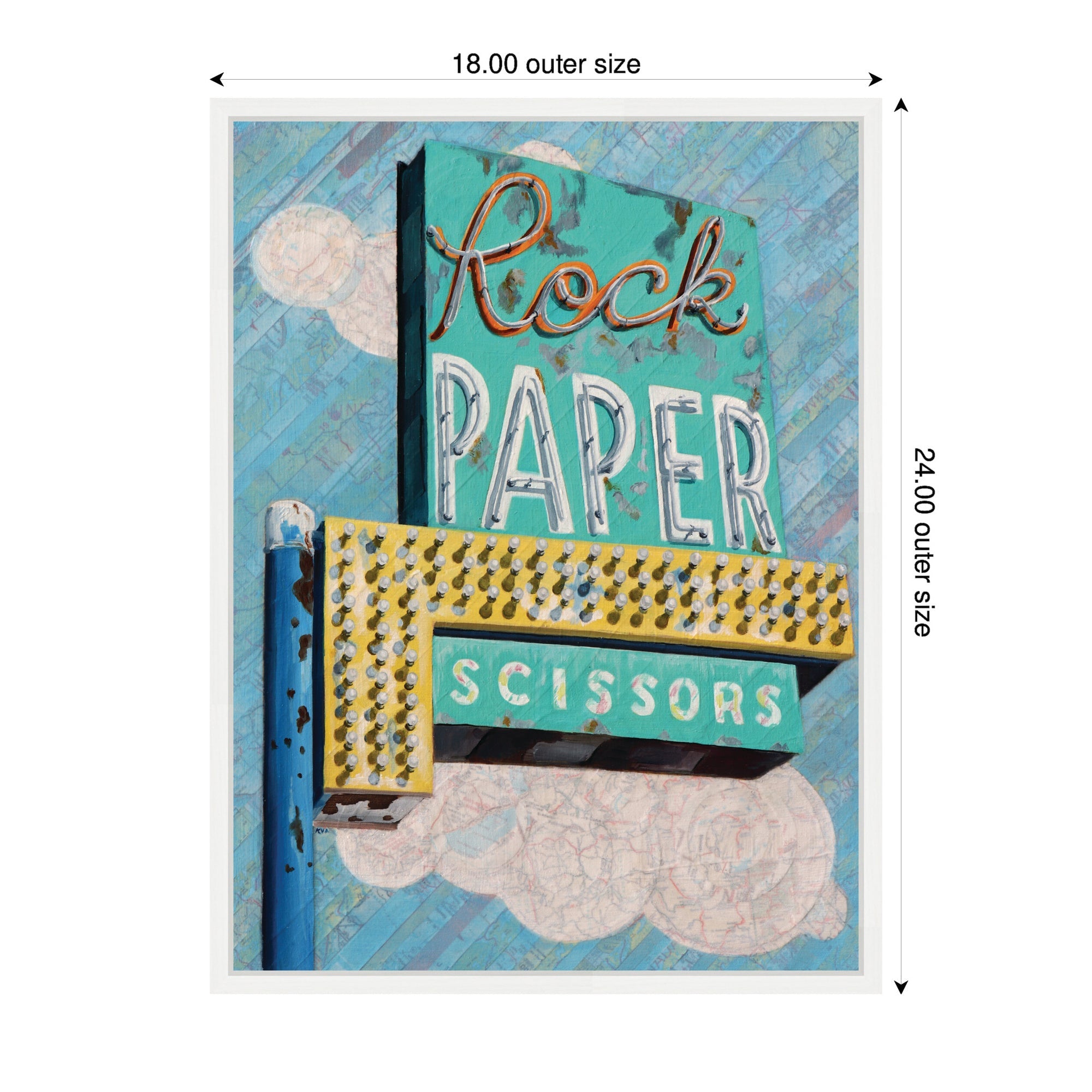 Rock Paper Scissors by Krista V.
Allenstein Framed Canvas Wall Art Print
