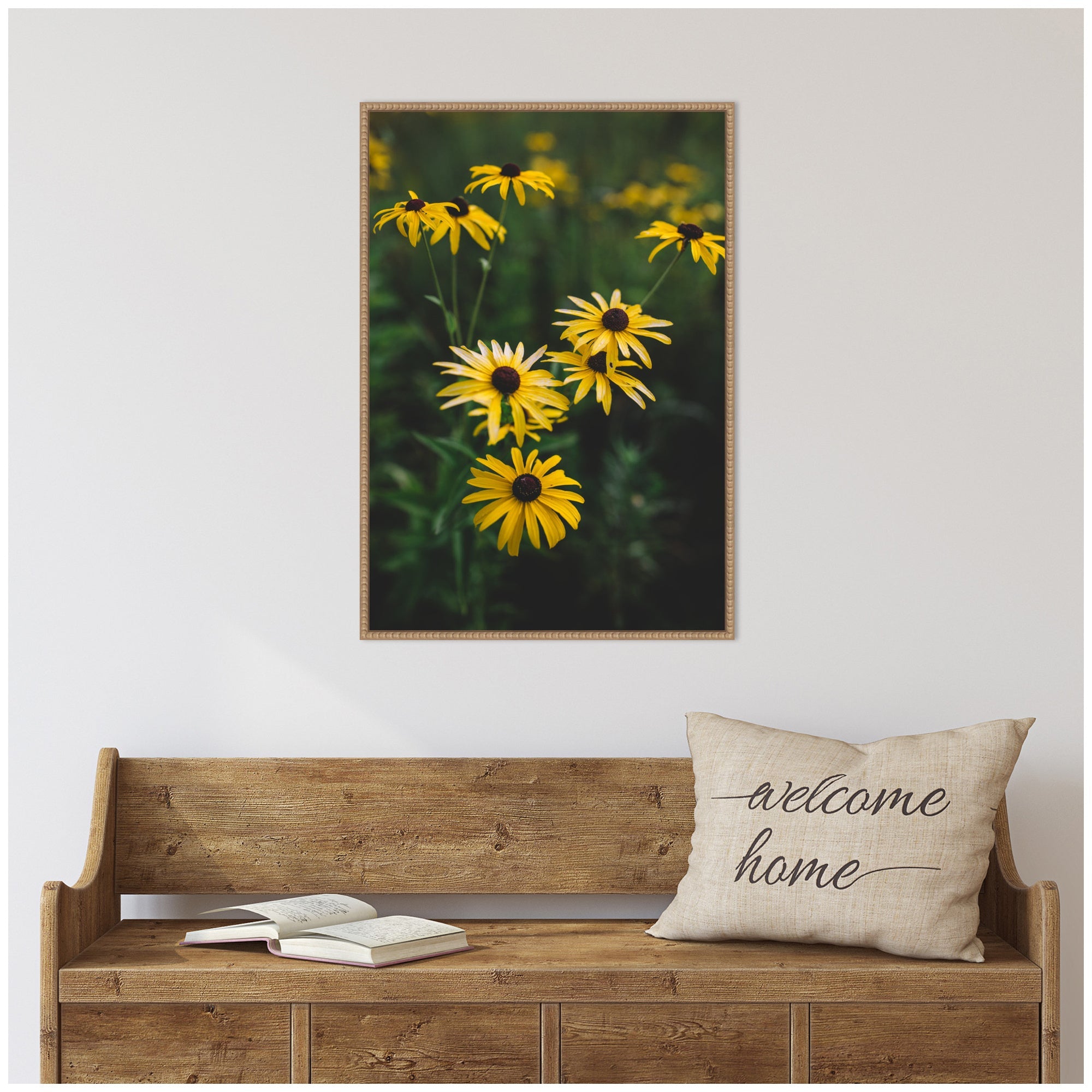 Sylvie Yellow Daisy Floral Blooms Framed Canvas by Patricia Hasz